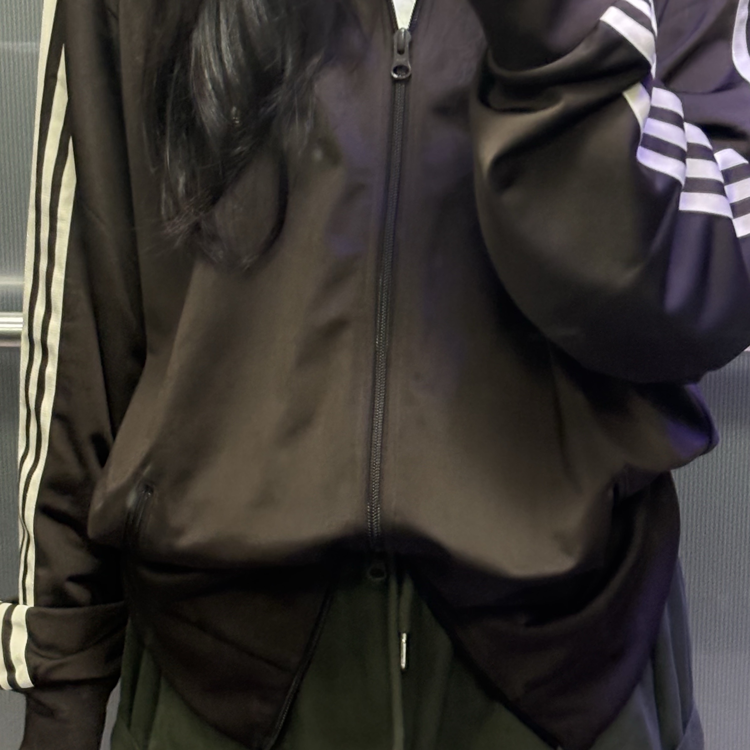 Adidas Originals Track Jacket Gender Neutral Dark Brown Wonder White - KR Sizing 착용 스타일