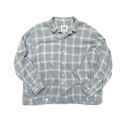 Hommless Rayon Open Collar Check Shirts Grey