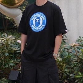 BAPE Color Camo Big Ape Head T-Shirt Black Navy 착용 스타일