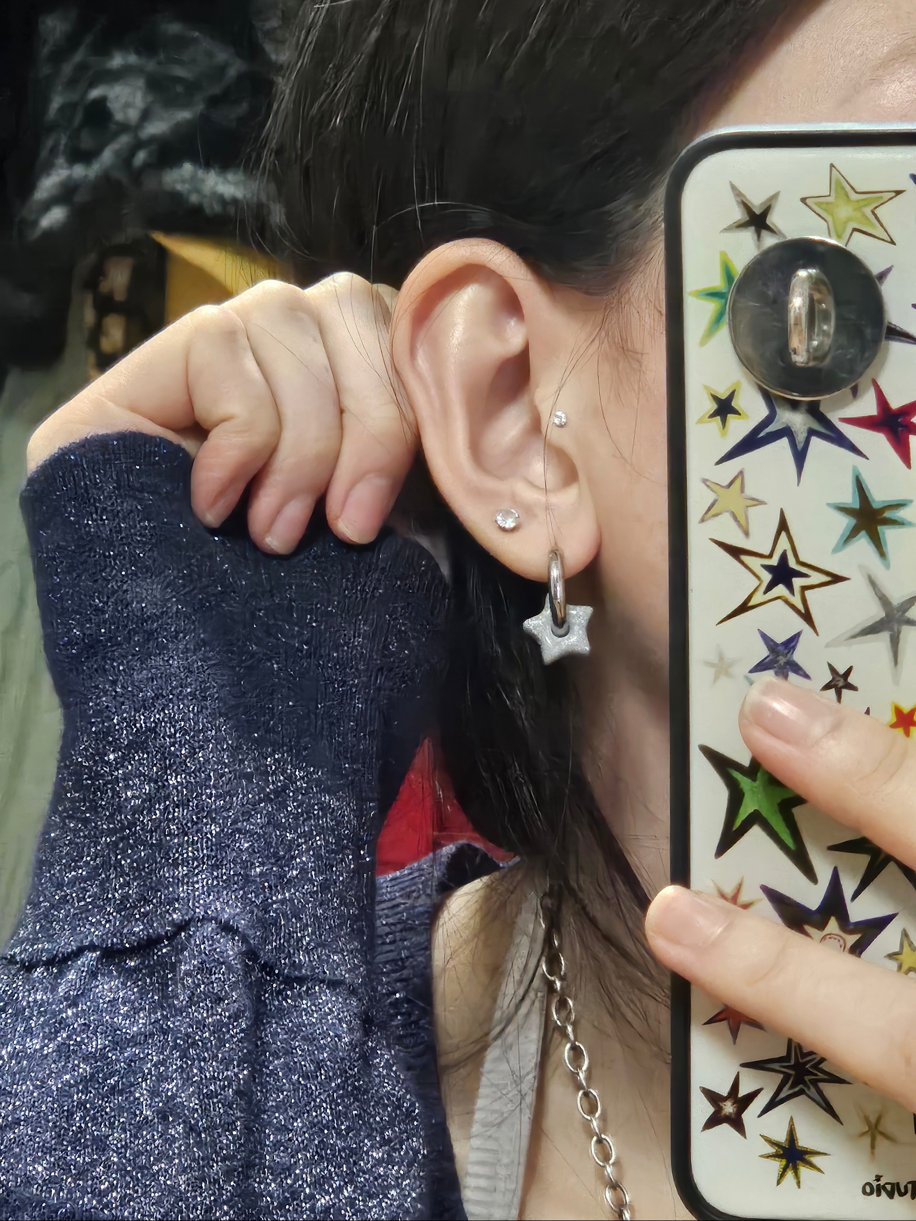 Gleameep Gleaming Star Earrings 3Colors 착용 스타일