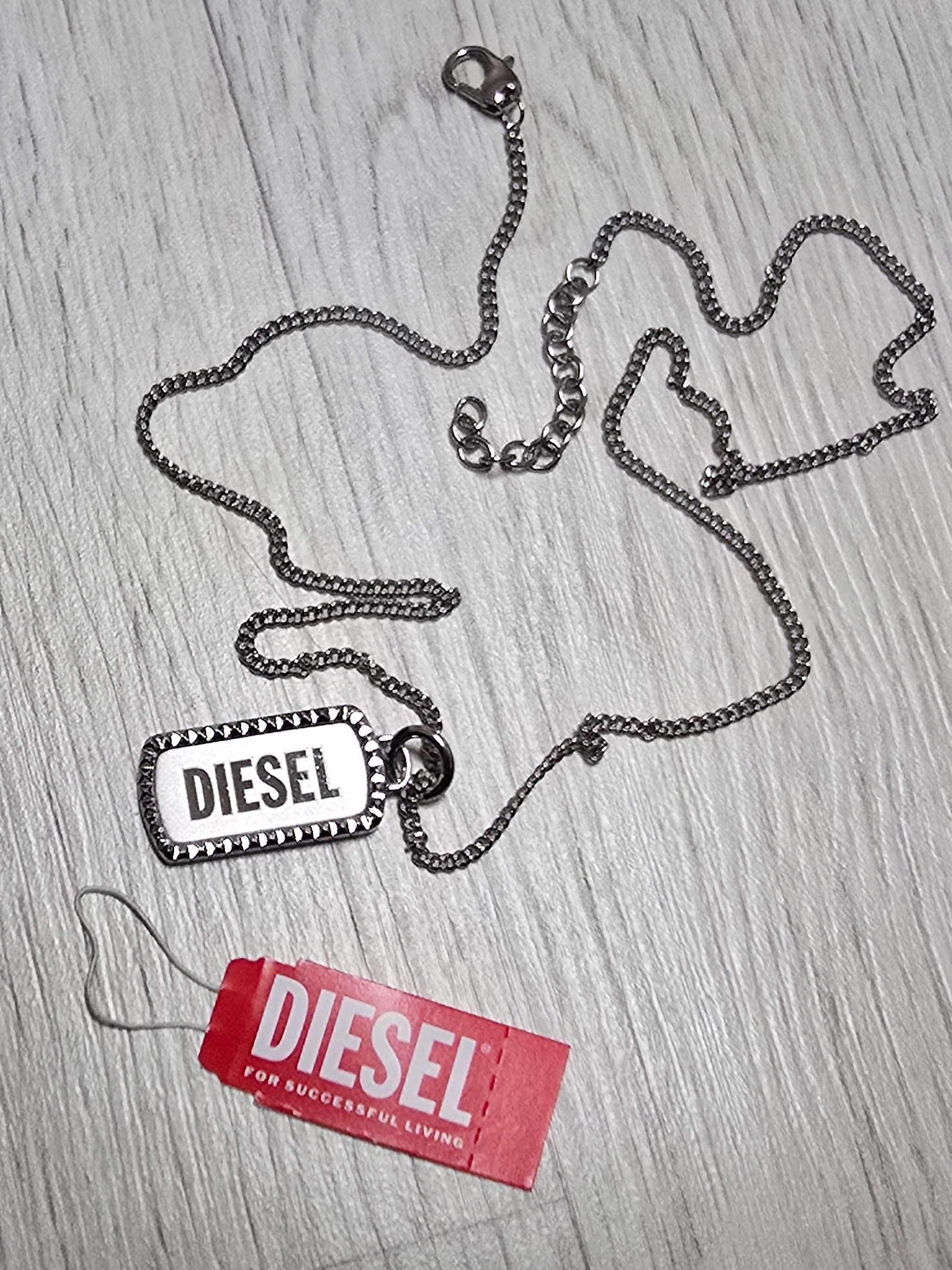 Diesel Dx1455 Stainless Steel Dog Tag Necklace Silver 착용 스타일 - 3