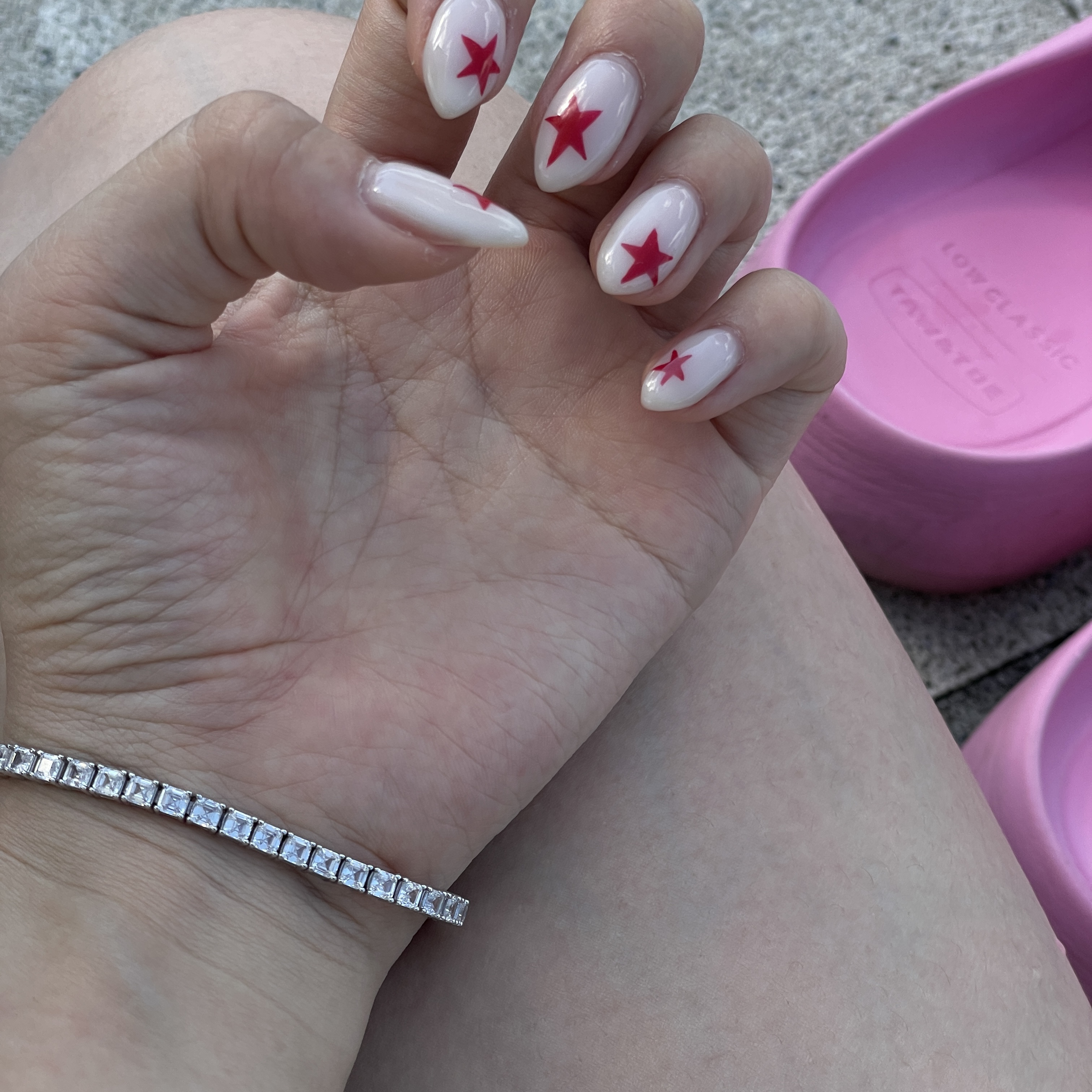 Scudo New Tennis Asscher Cut 3mm Bracelet 착용 스타일