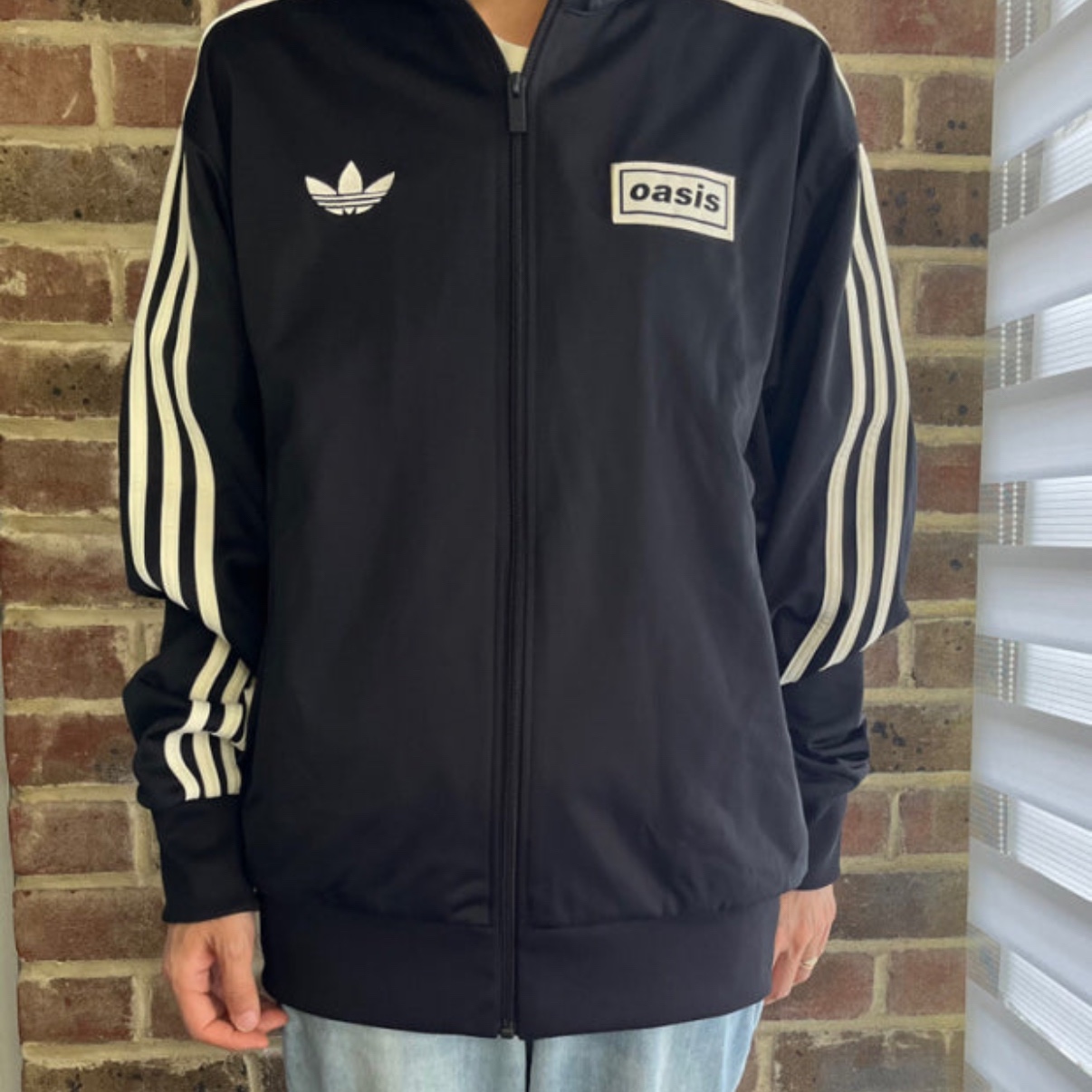 Adidas x Oasis Tour Firebird Track Top Night Indigo - KR Sizing 착용 스타일