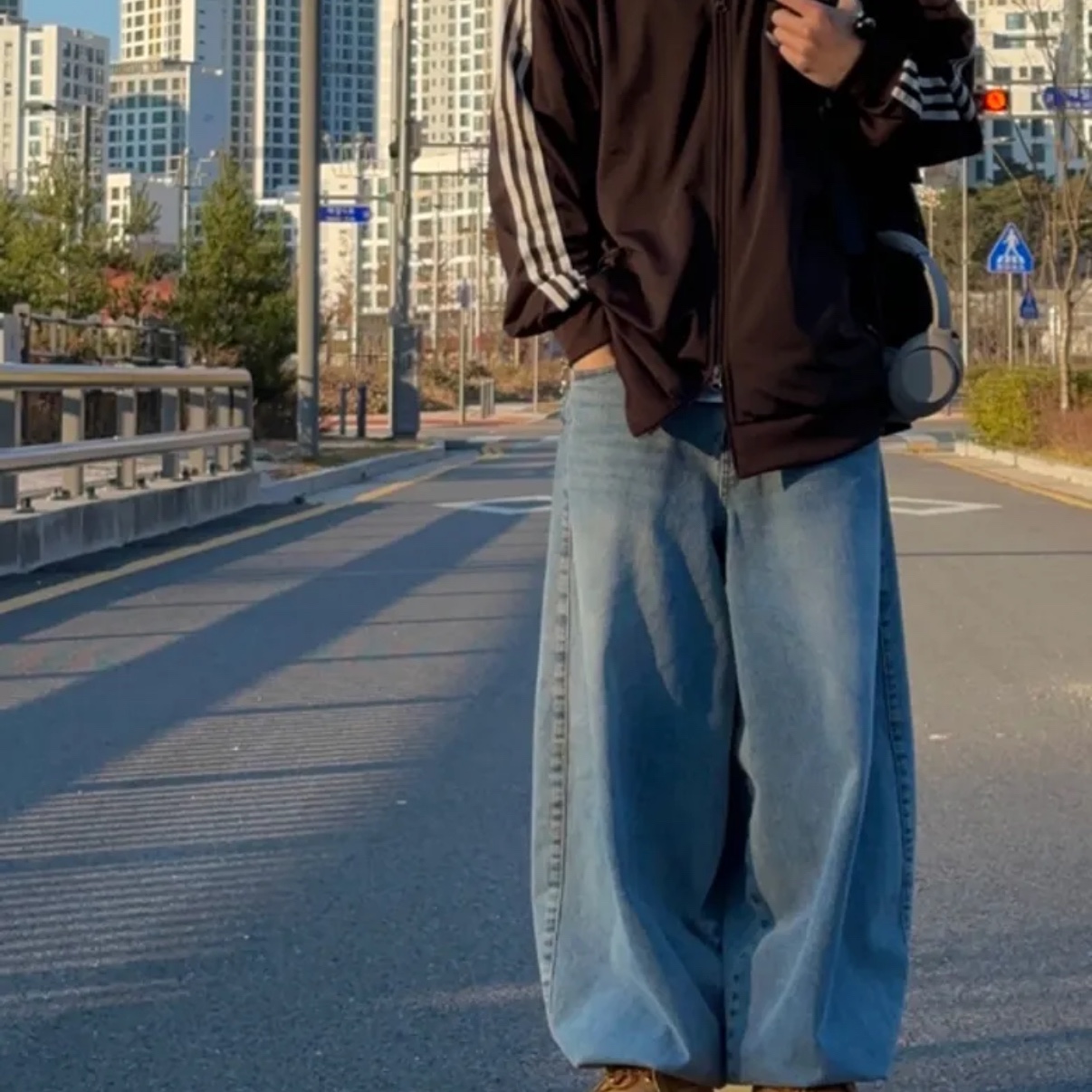 Adidas Adicolor Woven Firebird Track Top Preloved Brown - KR Sizing 착용 스타일