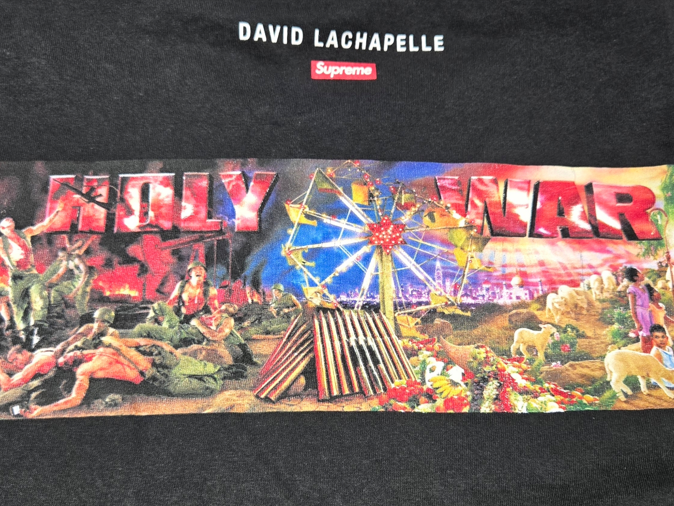 Supreme Holy War T-Shirt Black - 23FW 착용 스타일