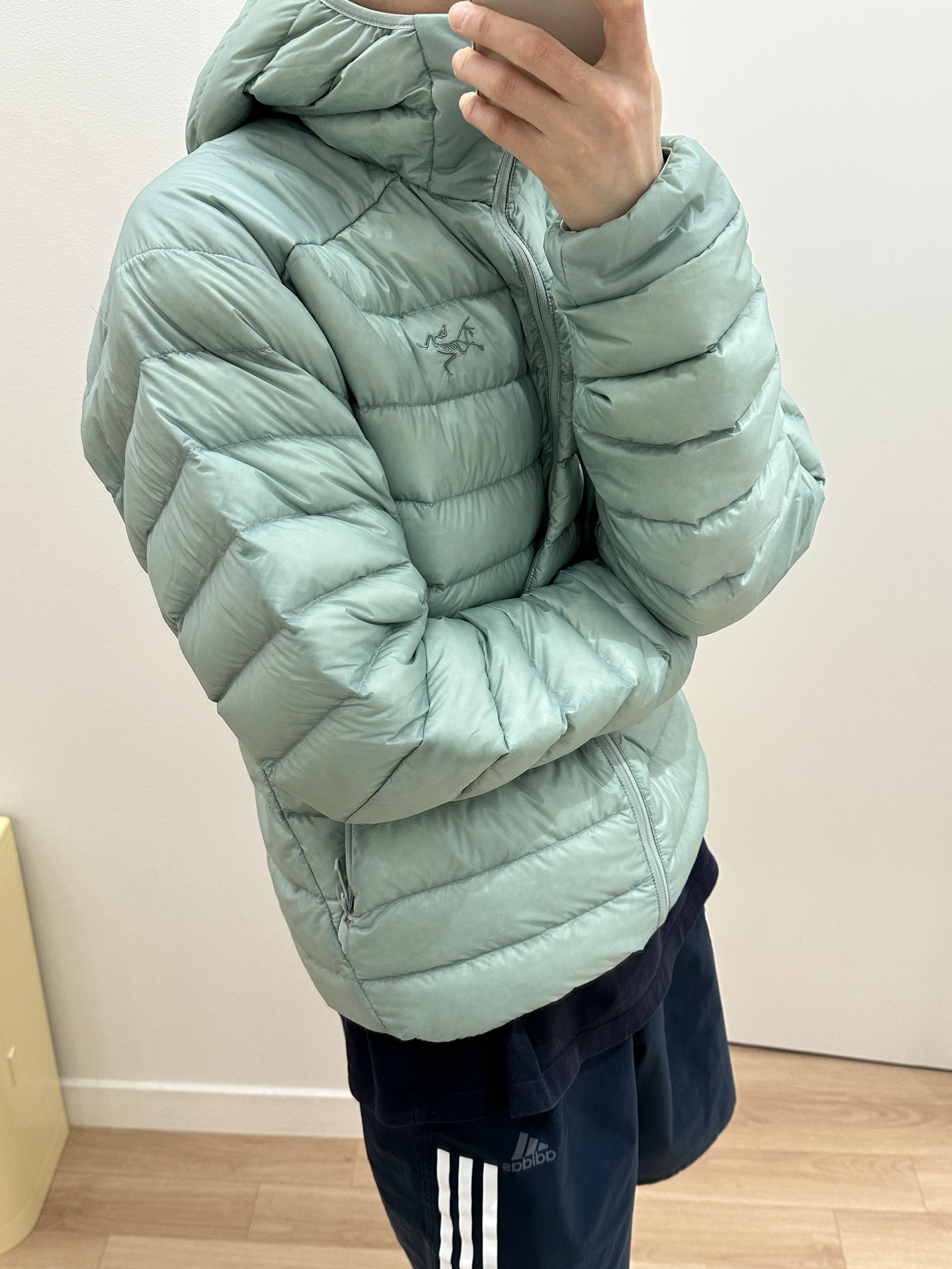 Arc'teryx Cerium Hoody Stone Green 착용 스타일 - 3