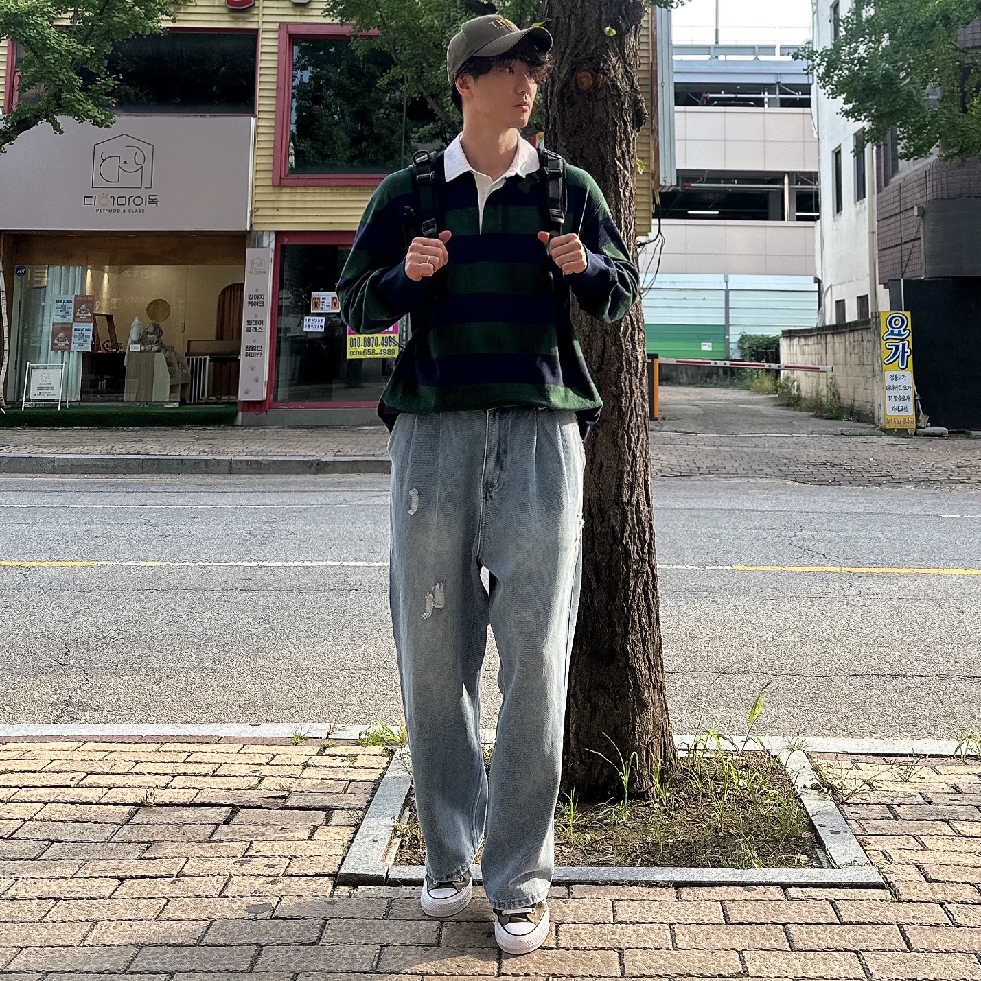 Converse Chuck 70 High Vintage Canvas Utility Khaki 착용 스타일 - 2