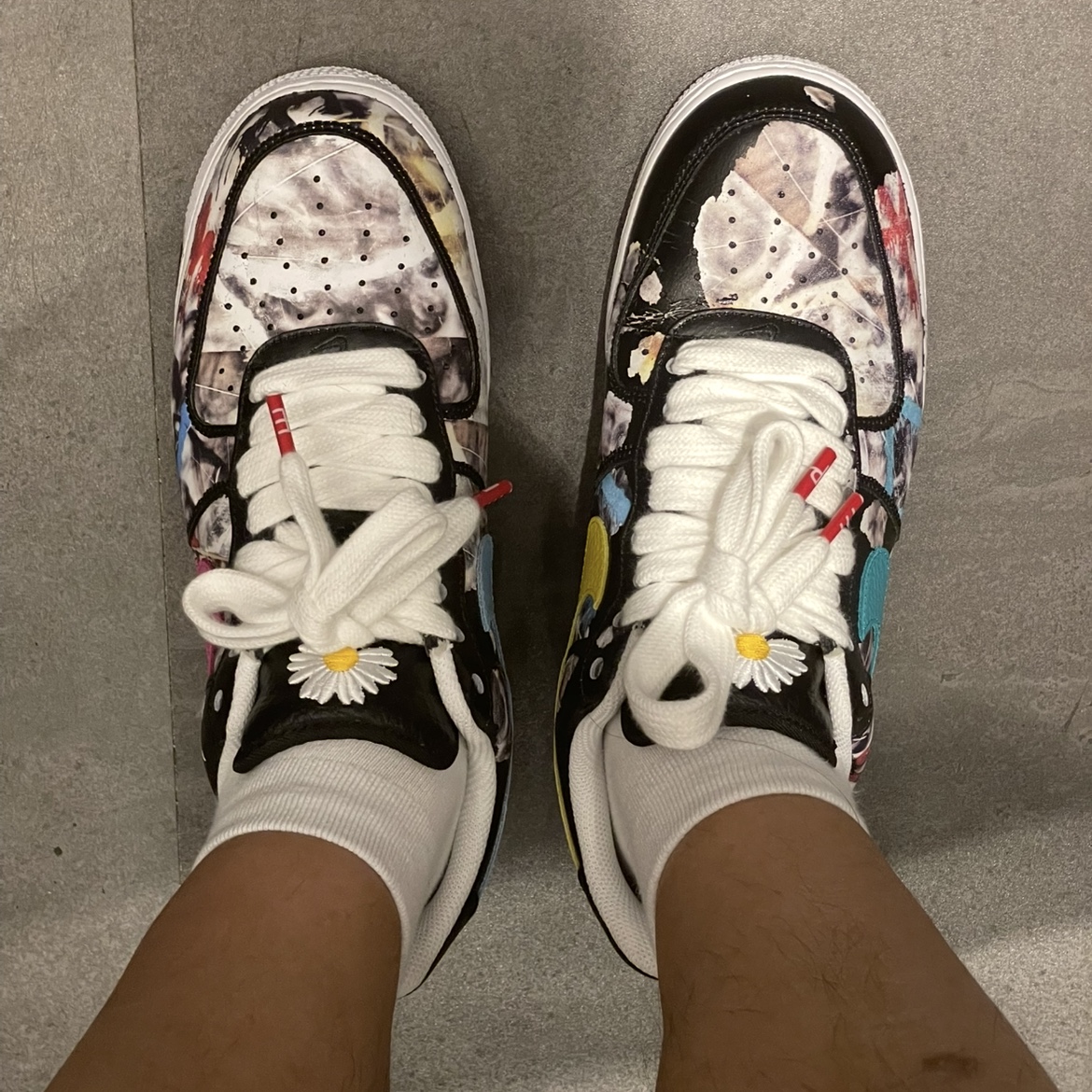 Nike x Peaceminusone Air Force 1 Low Para-Noise 3.0 Black and Multicolor 착용 스타일