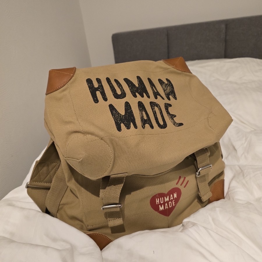 Human Made Canvas Shoulder Bag Brown 착용 스타일