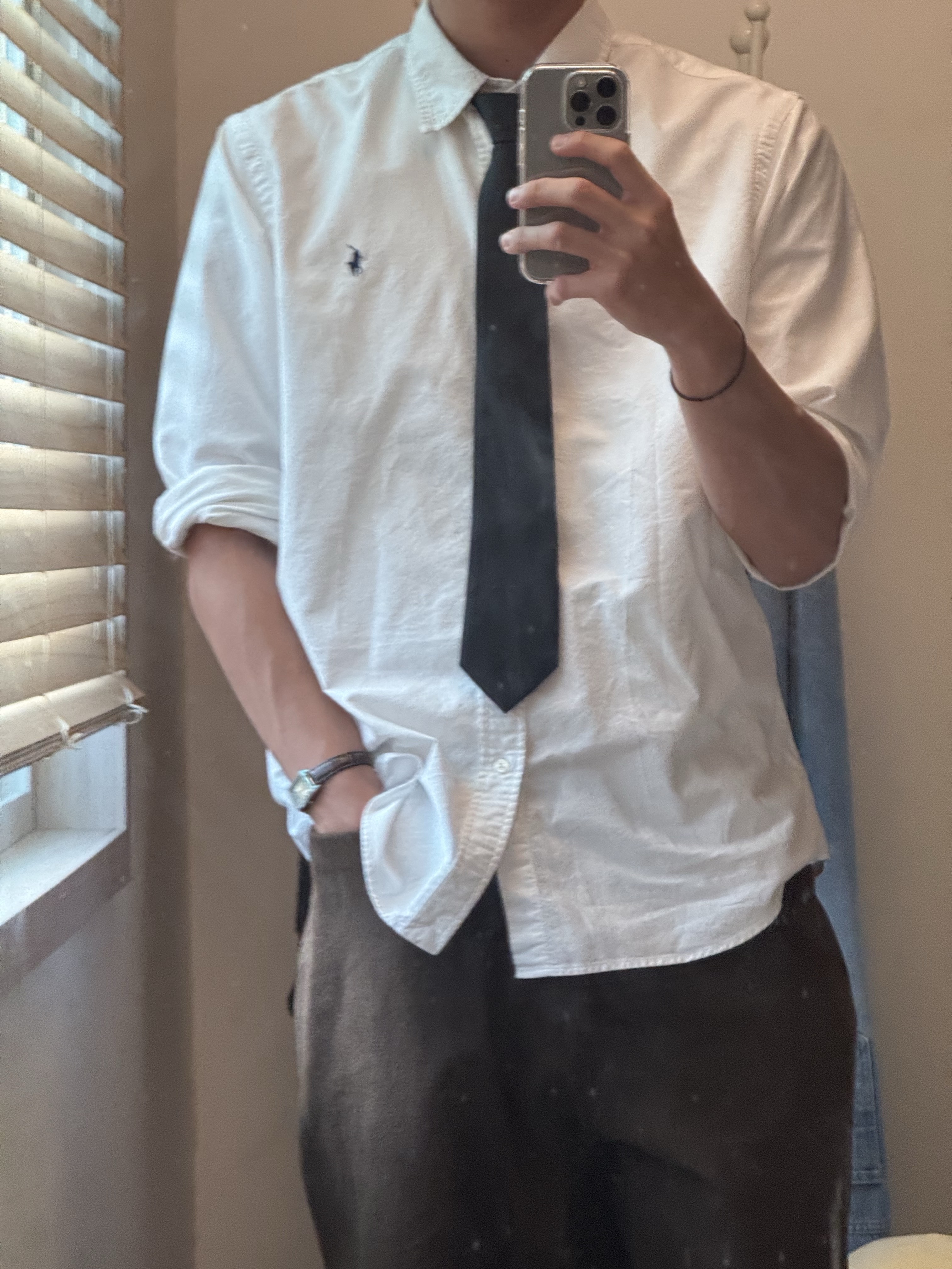 [30% 적립] Polo Ralph Lauren Classic Fit Garment Dyed Oxford Shirt White, Casio LTP-V007L-7B1 / LTP-V007L-9B (Bundle of 2) 착용 스타일 - 2