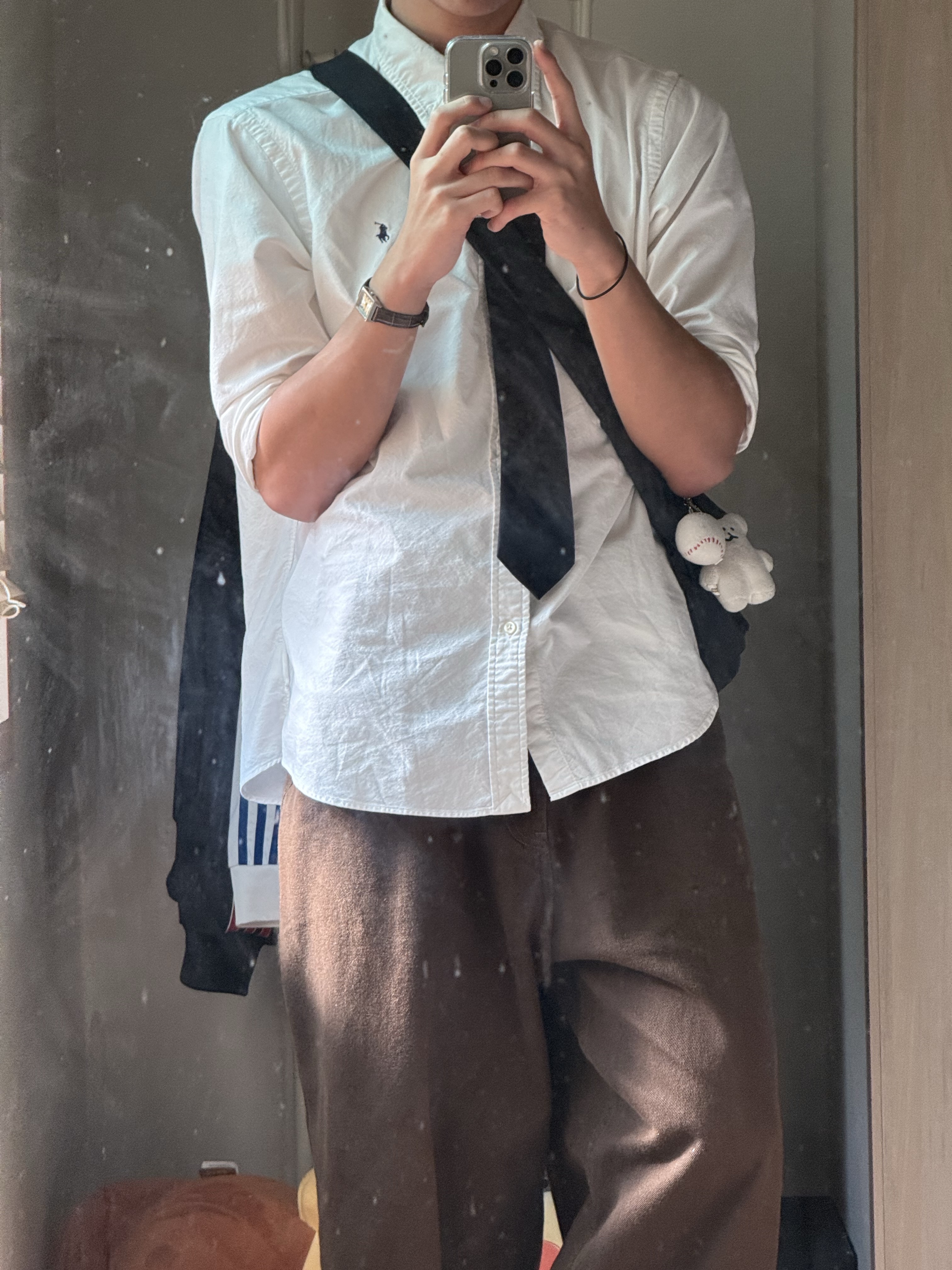 [30% 적립] Polo Ralph Lauren Classic Fit Garment Dyed Oxford Shirt White, Casio LTP-V007L-7B1 / LTP-V007L-9B (Bundle of 2) 착용 스타일 - 1