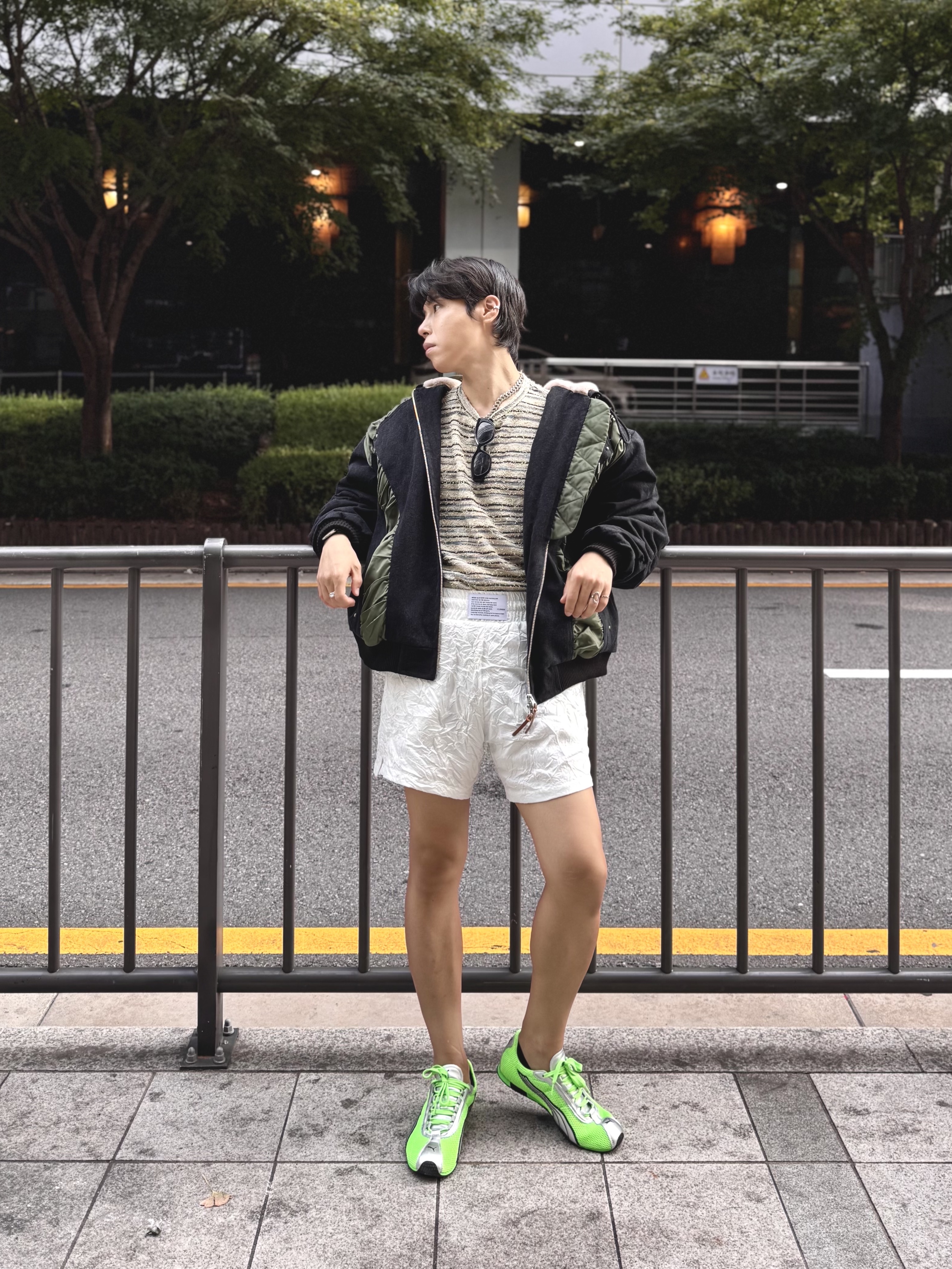 Puma H-street OG Green Silver 착용 스타일 - 4