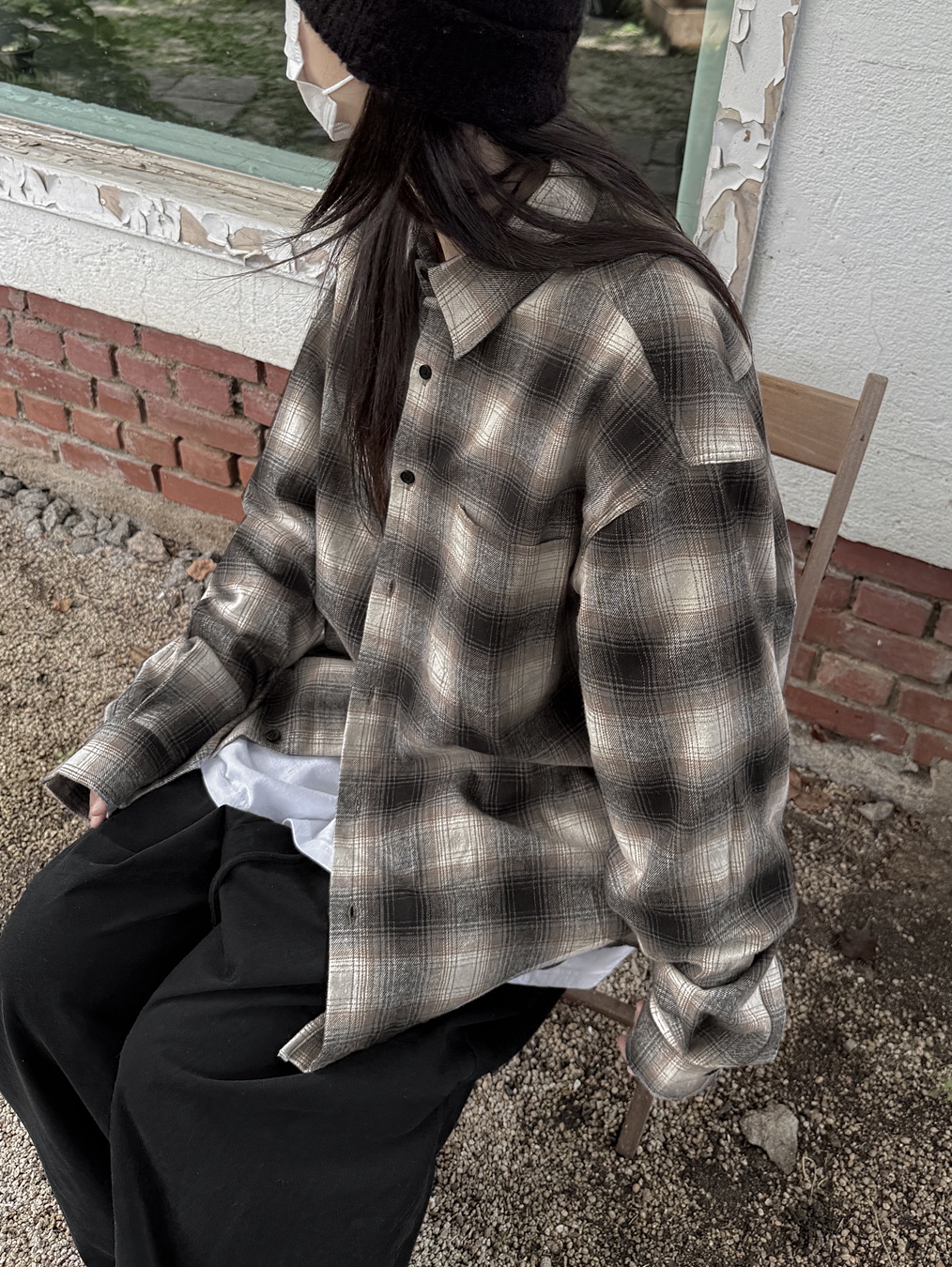 Sansan Gear Mohair Beanie Black 착용 스타일 - 4