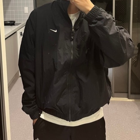 Nike NRG Solo Swoosh Woven Track Jacket Black - Asia 착용 스타일