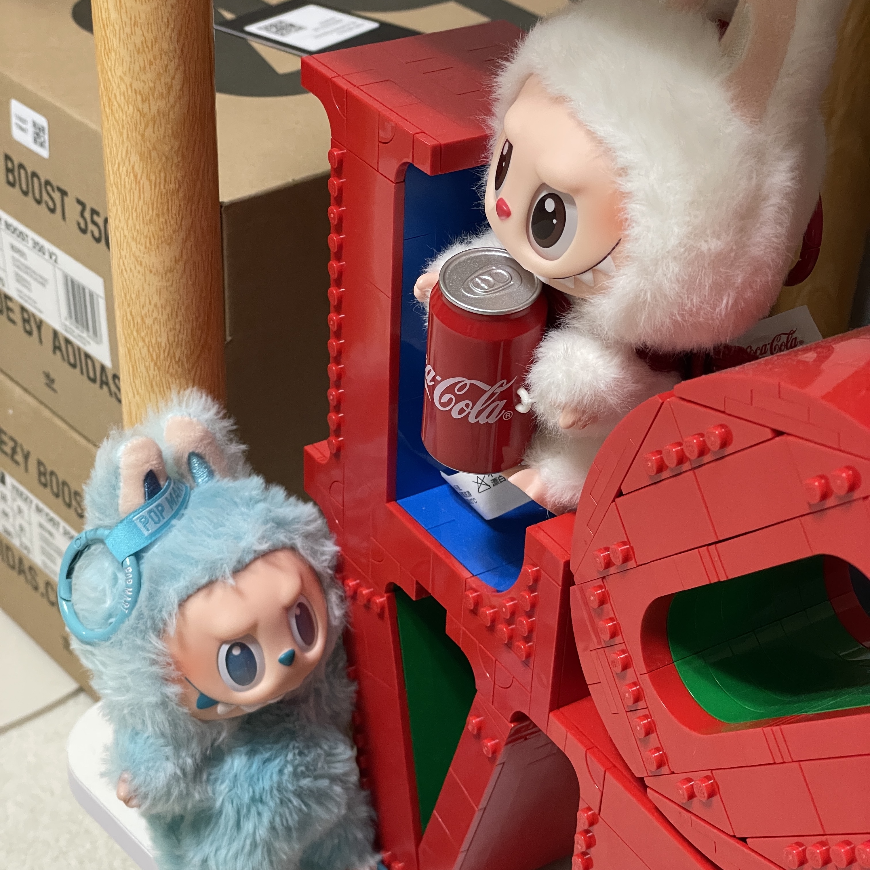 Pop Mart Labubu The Monsters Highlight Series Hope Keyring (Opened Case), Pop Mart Labubu Coca Cola Series Happy Factor Keyring (Opened Case) 착용 스타일