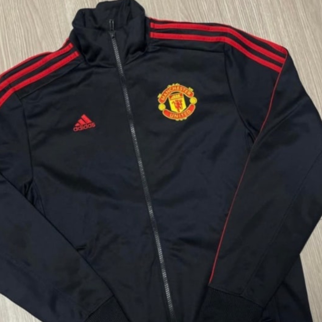 Adidas Manchester United Terrace Icon Track Top Black - KR Sizing 착용 스타일
