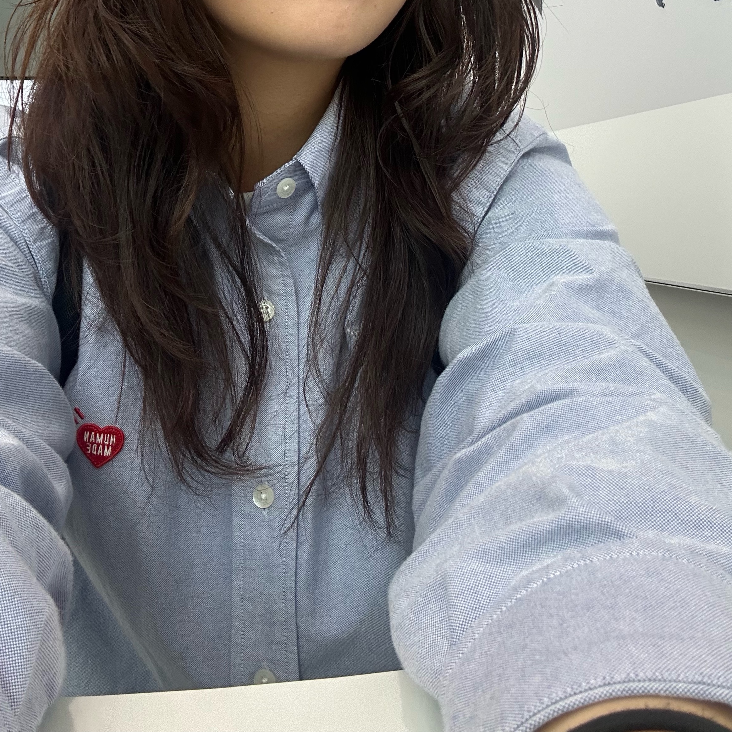 Human Made Oxford BD Shirt Blue ์ฐฉ์ฉ ์คํ์ผ