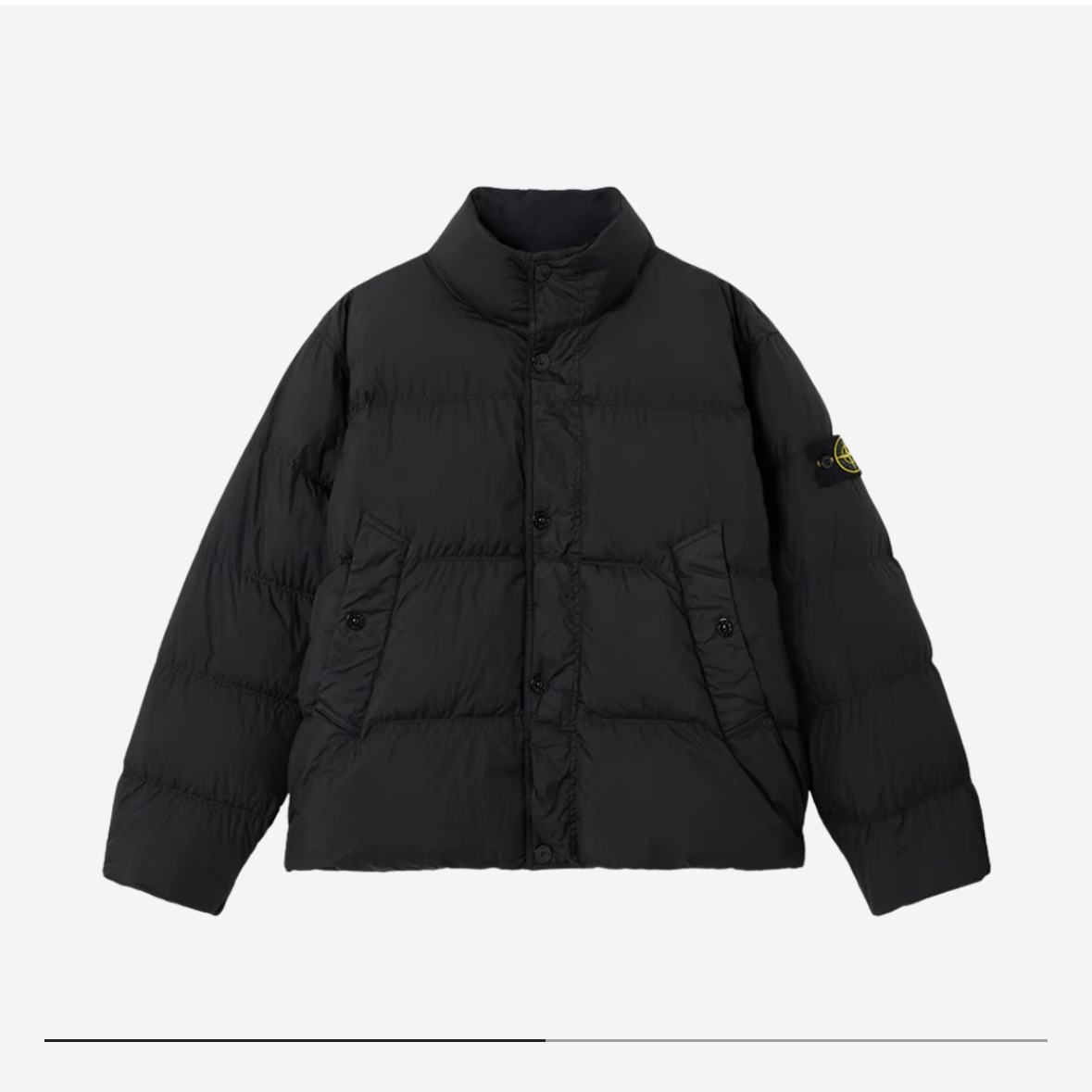 Stone Island 4100010 Crinkle Reps NY Recycled Nylon Down Jacket with Wind Resistant Black - 25FW 착용 스타일
