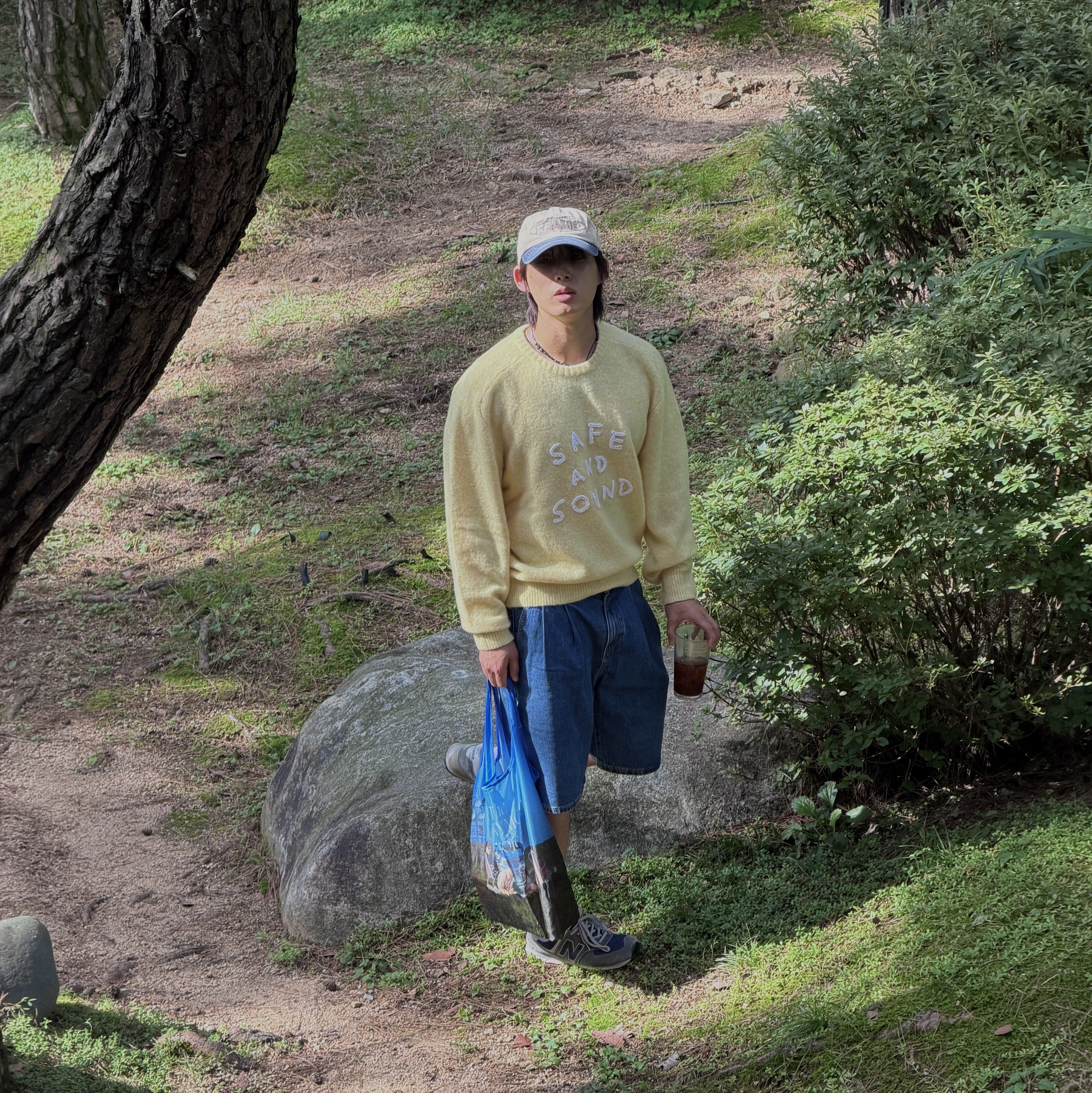 New Balance 574 Heritage Navy 착용 스타일 - 2
