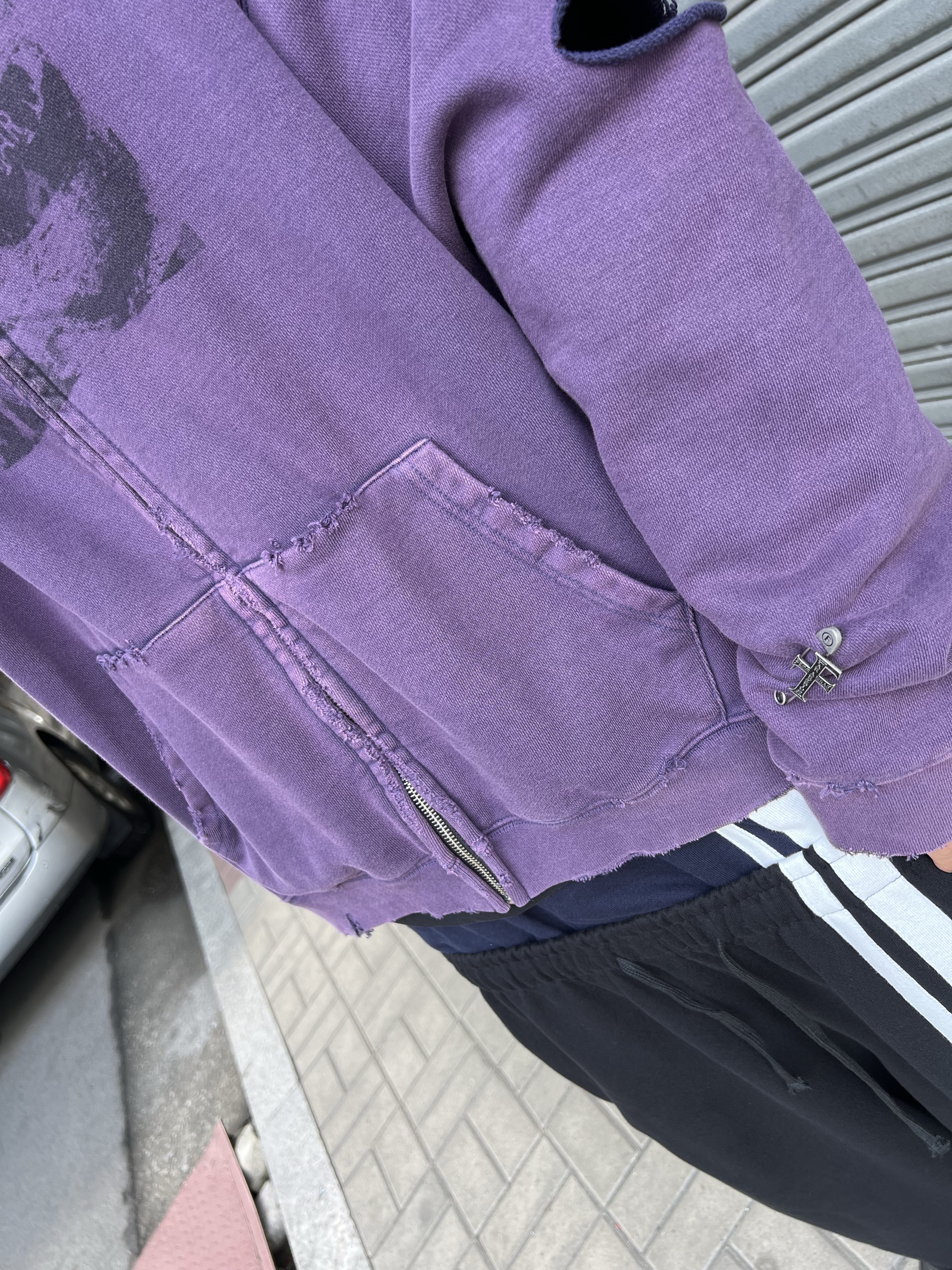 ROARINGRAD Double Waist Sweat Pants Black, Gentle Monster Paranoyd 02 Silver Clear 착용 스타일 - 6