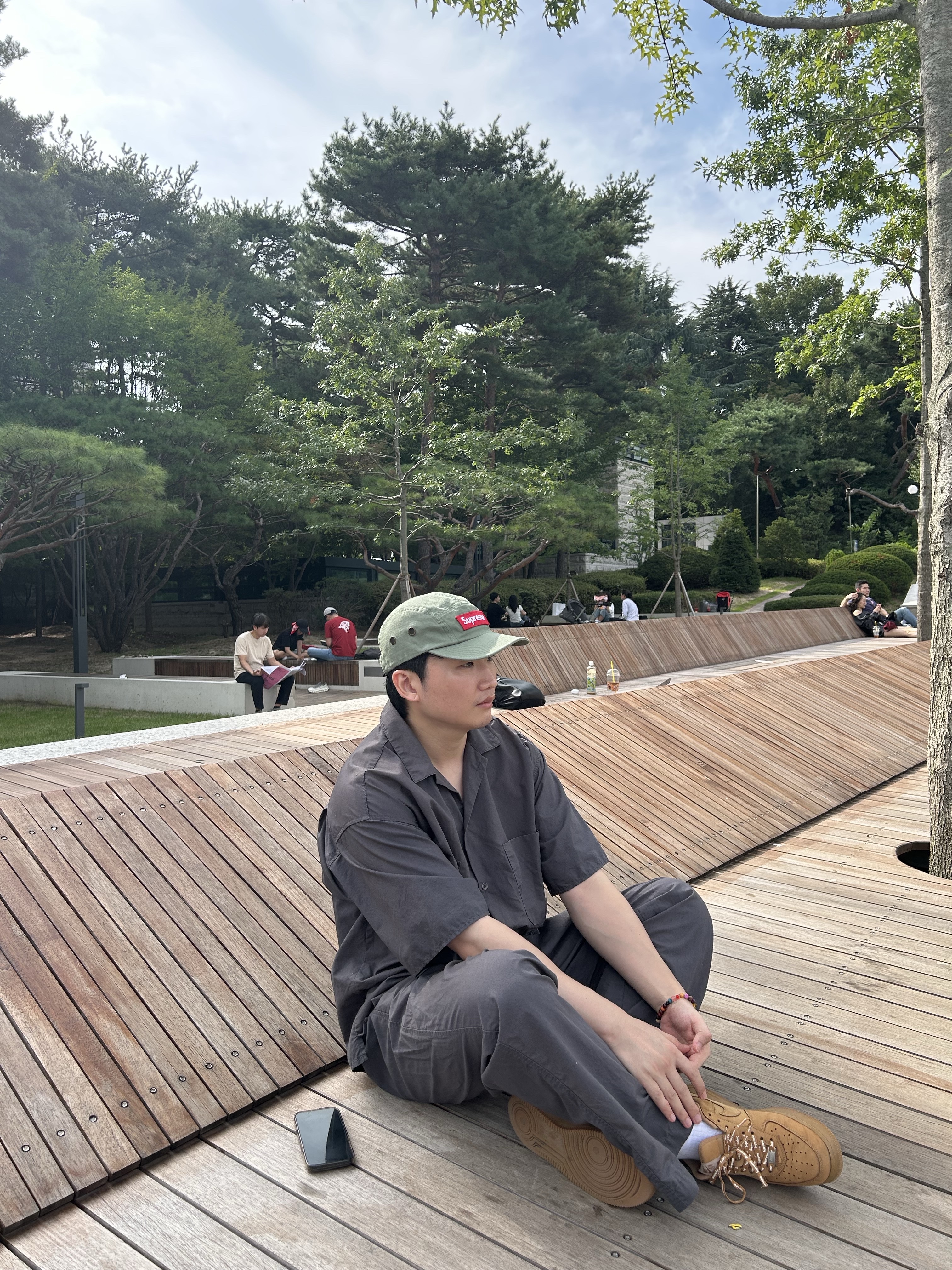 Supreme Military Camp Cap Olive - 24FW, Nike x Supreme Air Force 1 Low Flax 착용 스타일 - 6