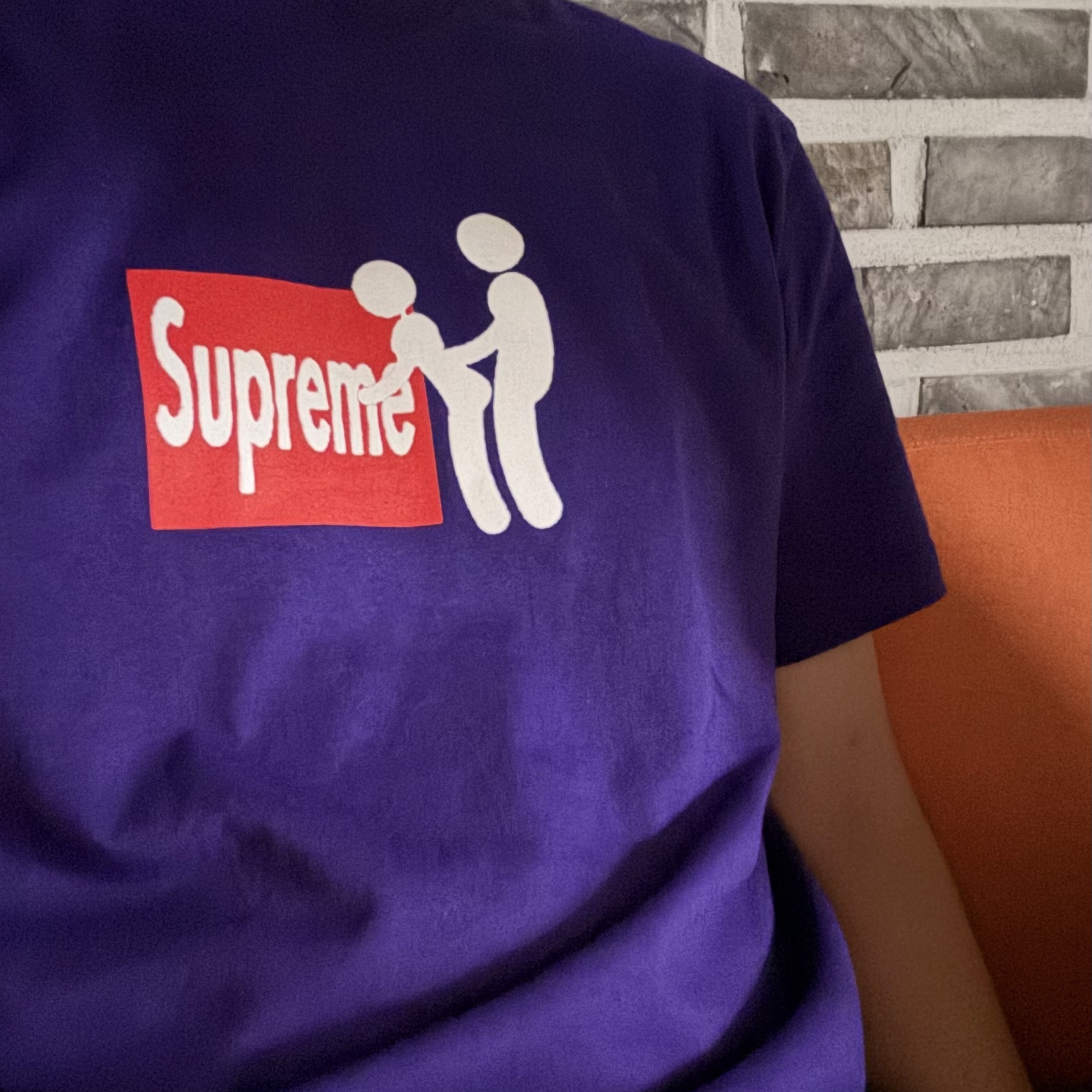 Supreme Stick T-Shirt Purple - 25FW, Nike Air Force 1 '07 Low White 착용 스타일 - 3