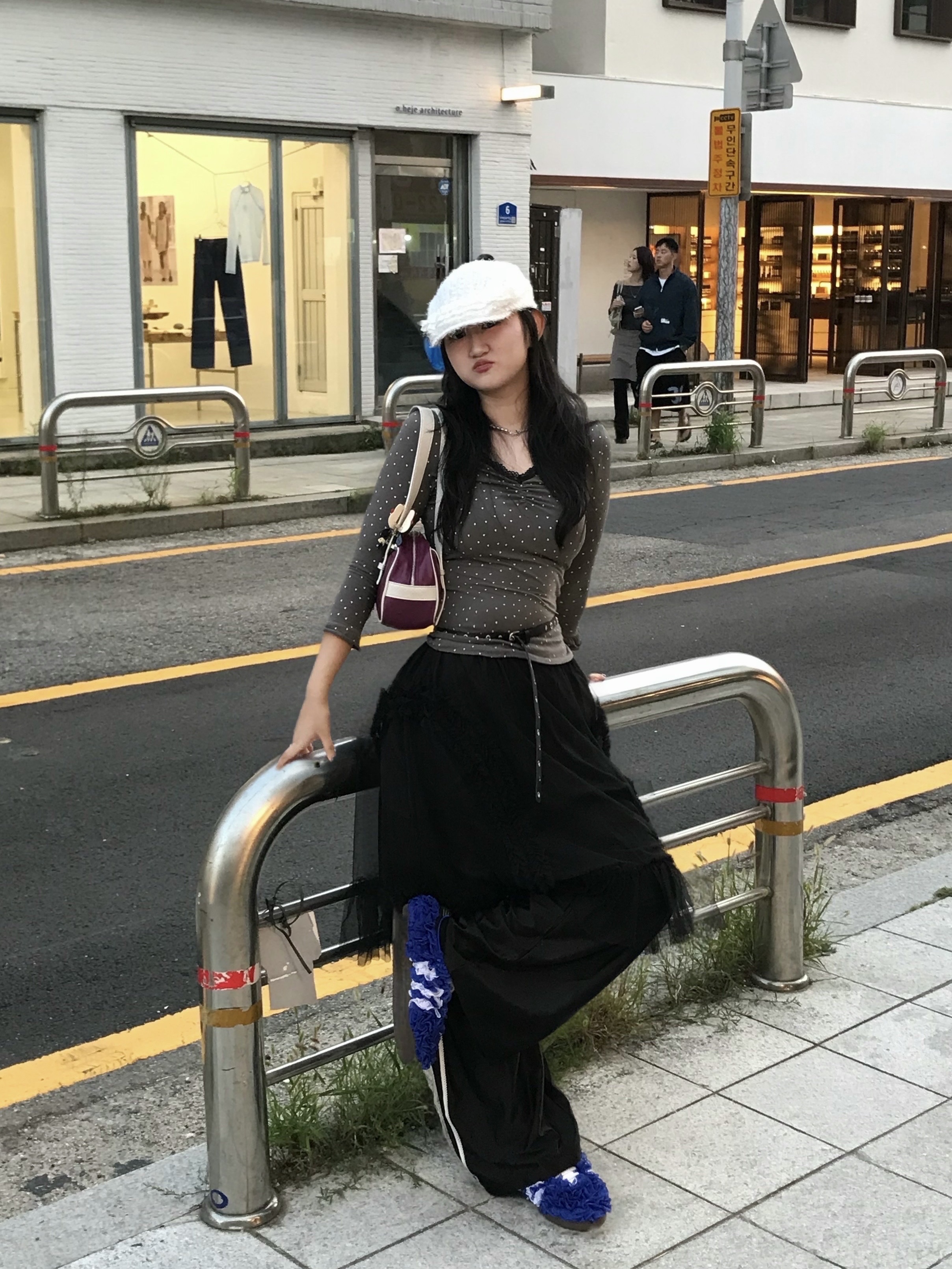 (W) Adidas x Caroline Hu Samba Lace Blue, (W) Adidas x Caroline Hu Samba Lace Black 착용 스타일 - 1