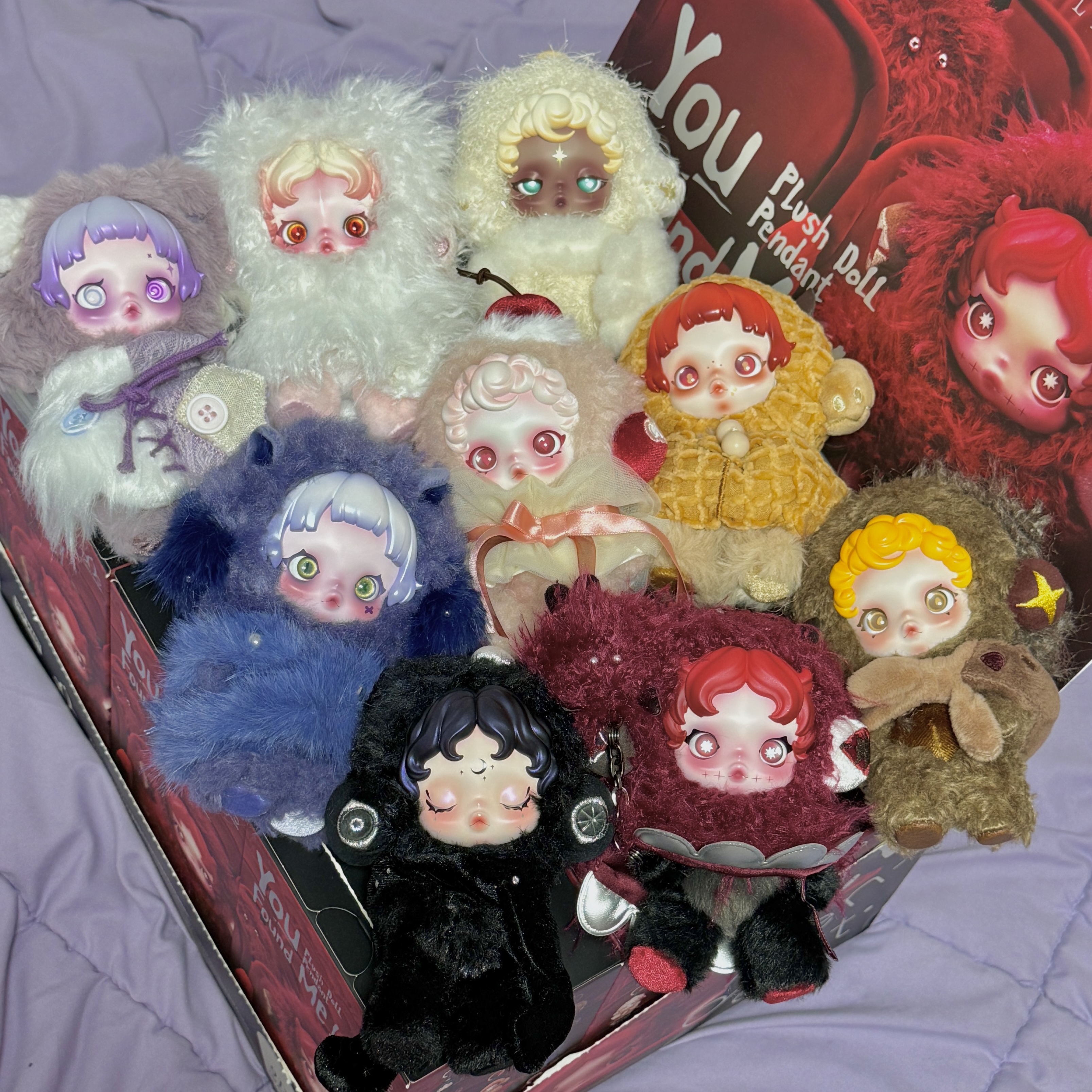 Pop Mart Skullpanda You Found Me ! Series Plush Doll Pendant Sealed Case (9 Blind Boxes) 착용 스타일