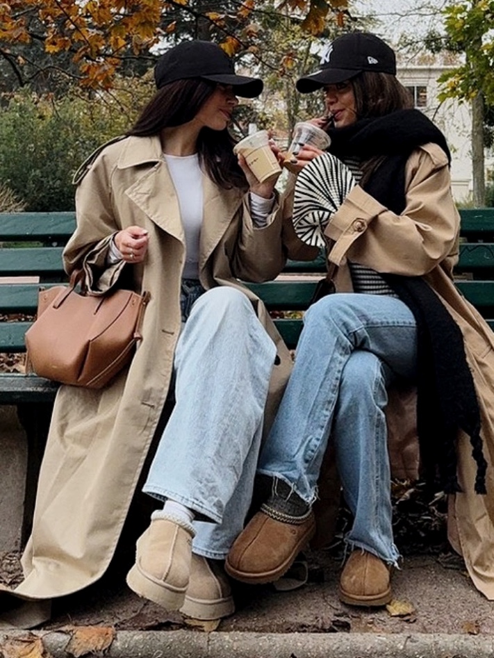 (W) UGG Tazz Slipper Sand, (W) UGG Tasman II Chestnut 착용 스타일