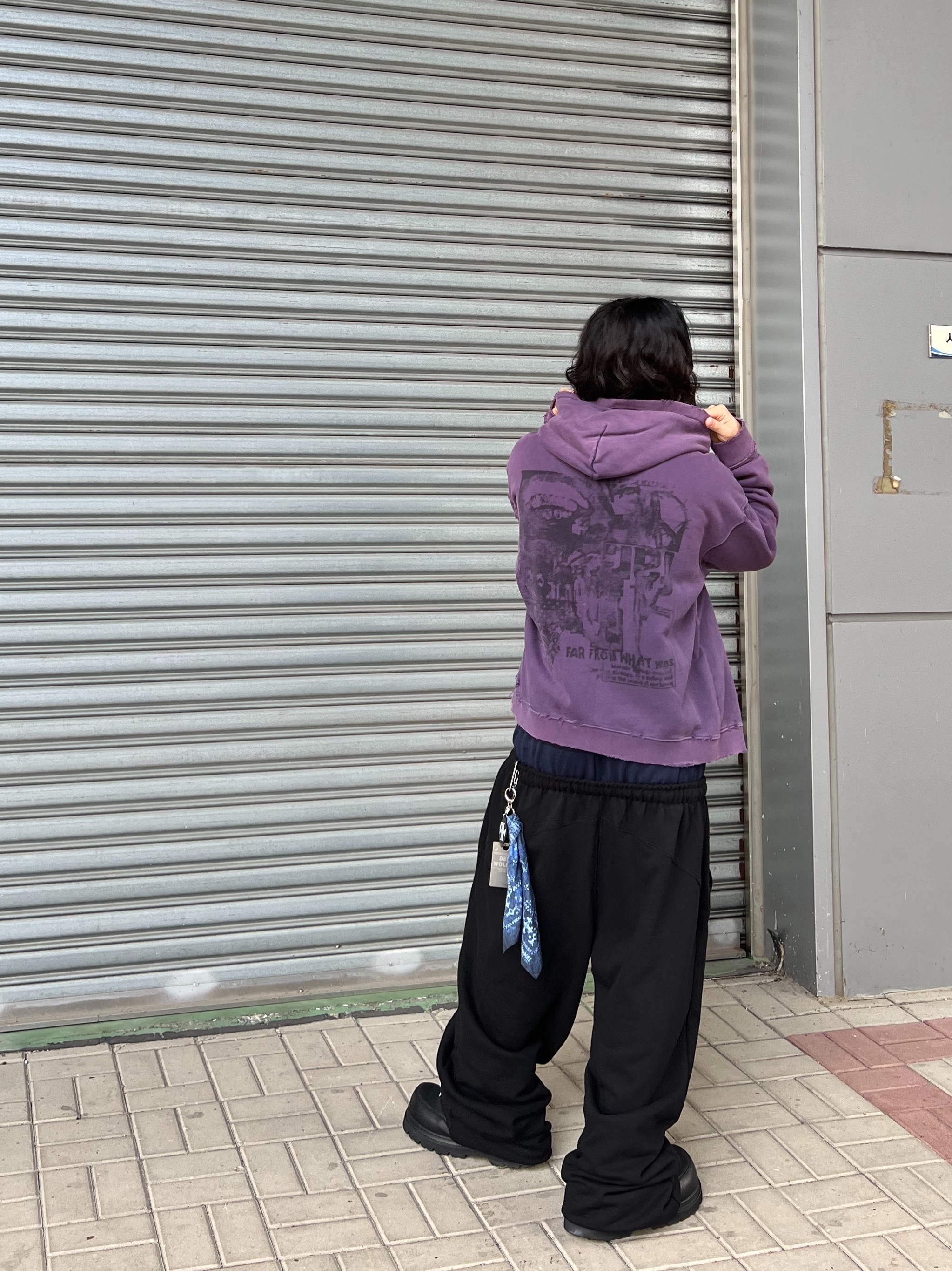 ROARINGRAD Double Waist Sweat Pants Black, Gentle Monster Paranoyd 02 Silver Clear 착용 스타일 - 7