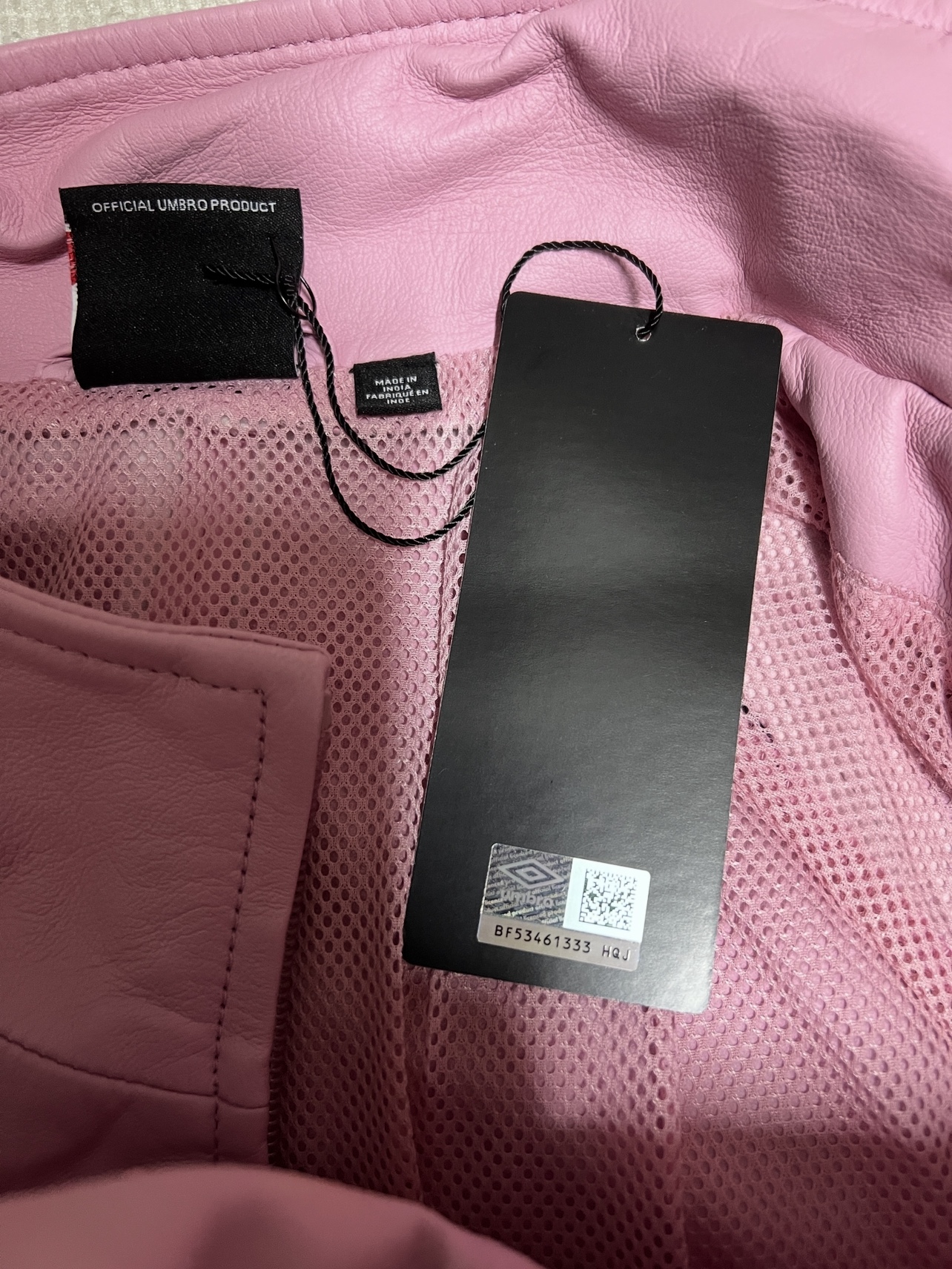 Supreme x Umbro Leather Track Jacket Pink - 25FW 착용 스타일