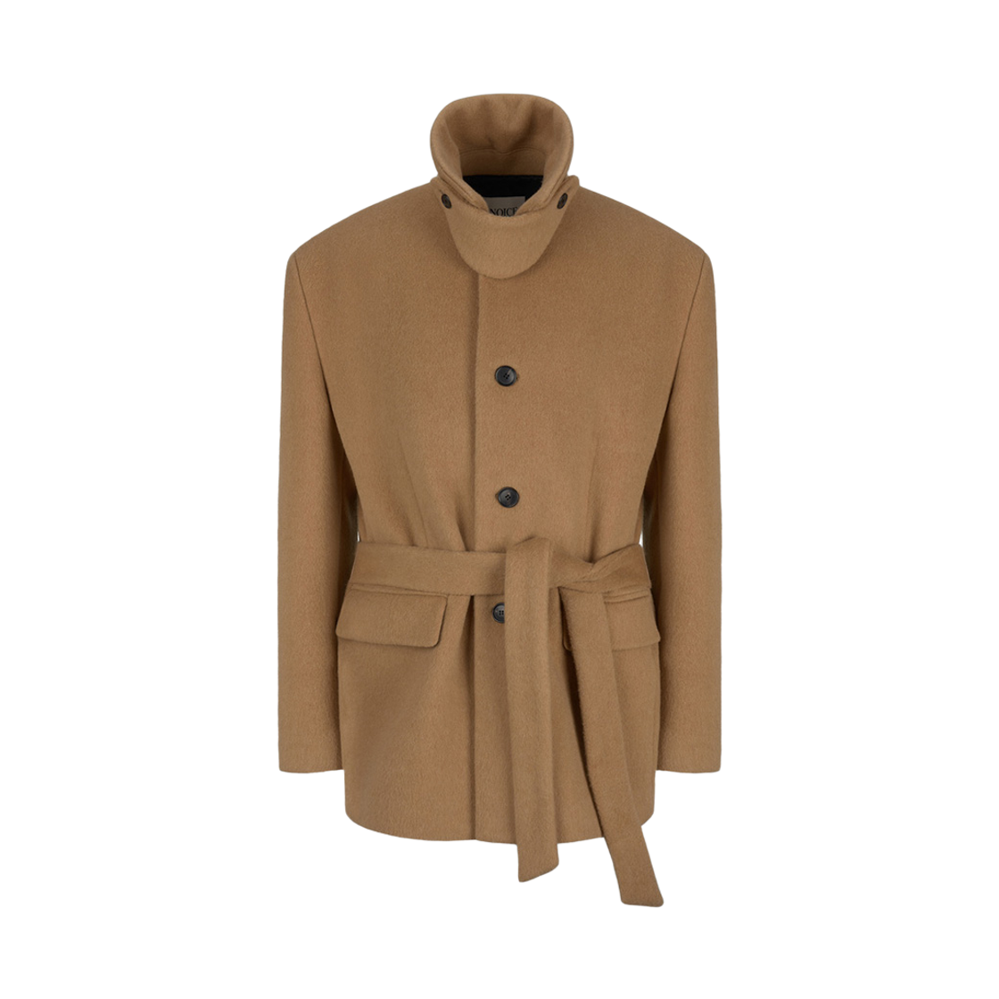 노이스 울 캐시미어 카 코트 베이지