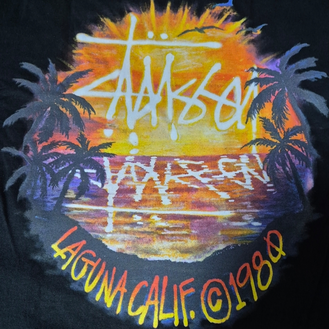 Stussy Sunset T-Shirt Black 착용 스타일