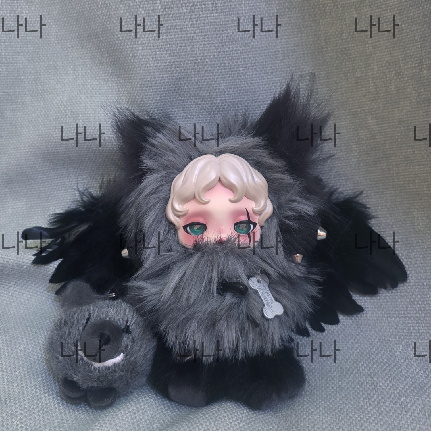 Pop Mart Skullpanda You Found Me ! Series Plush Doll Pendant Buddy Doggie (Opened Case) 착용 스타일
