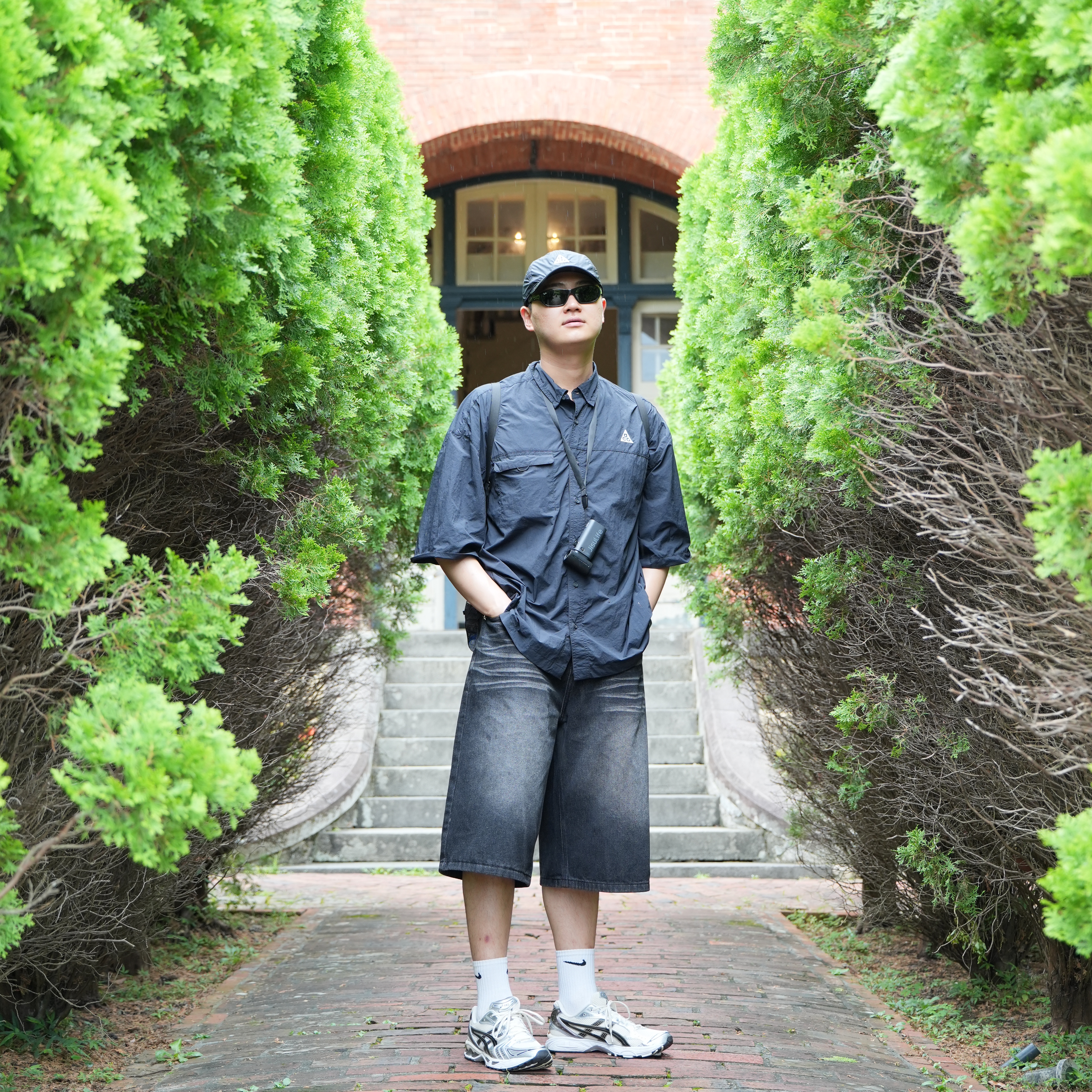 Nike ACG Trail Cap Black, Ray-Ban DADDY-O II Polished Black Frame Green Classic G-15 Lenses 착용 스타일