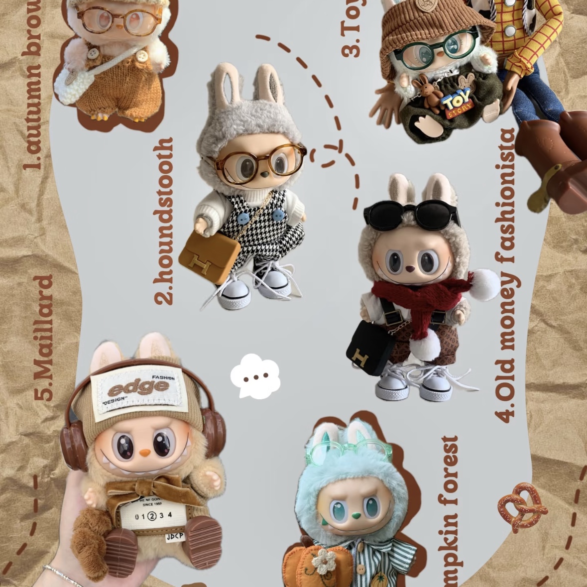 Pop Mart Labubu The Monsters Highlight Series Serenity Keyring (Opened Case), Pop Mart Labubu Let's Play Together Doll Series Baba Keyring (Opened Case) 착용 스타일
