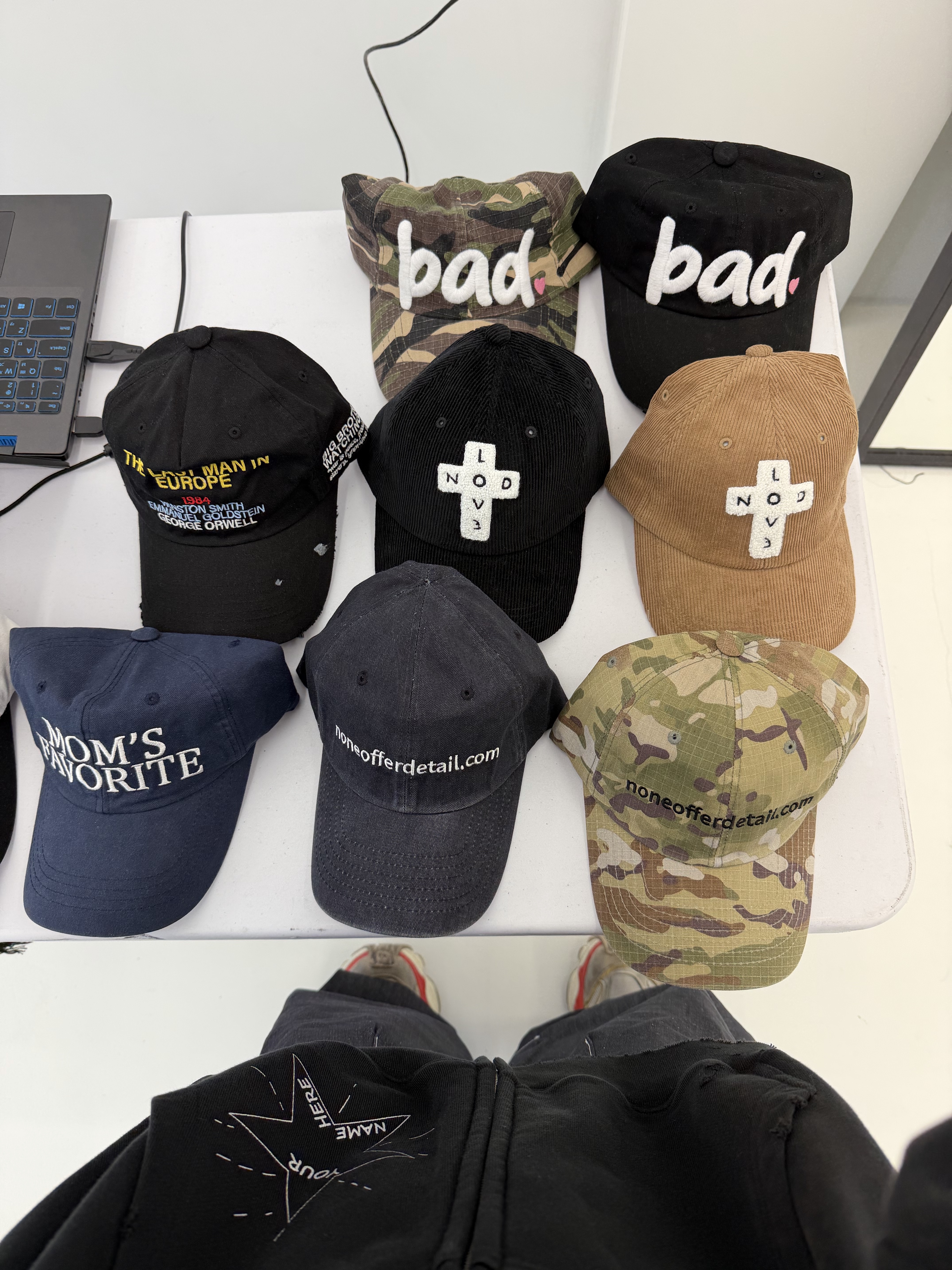 NOD 1984 5-panel Ball Cap Black, NOD Corduroy LoveNOD Cross Ball cap Beige 착용 스타일