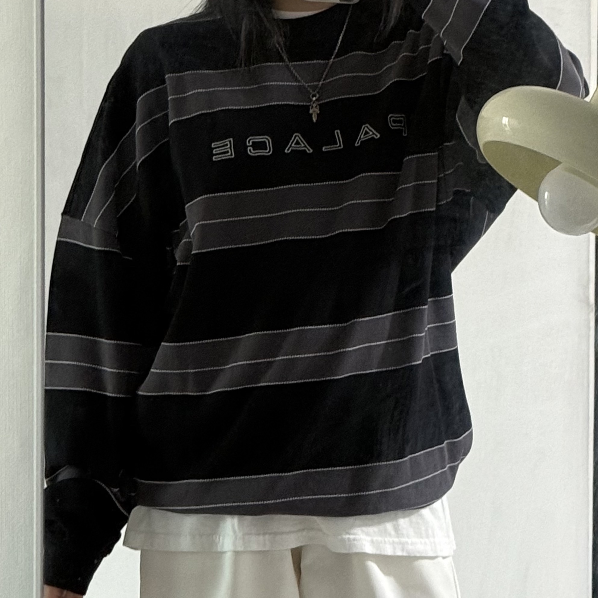 Palace Relax Stripe Crew Black - 24FW, Hansroom Chrome Hearts #10 Dagger 착용 스타일
