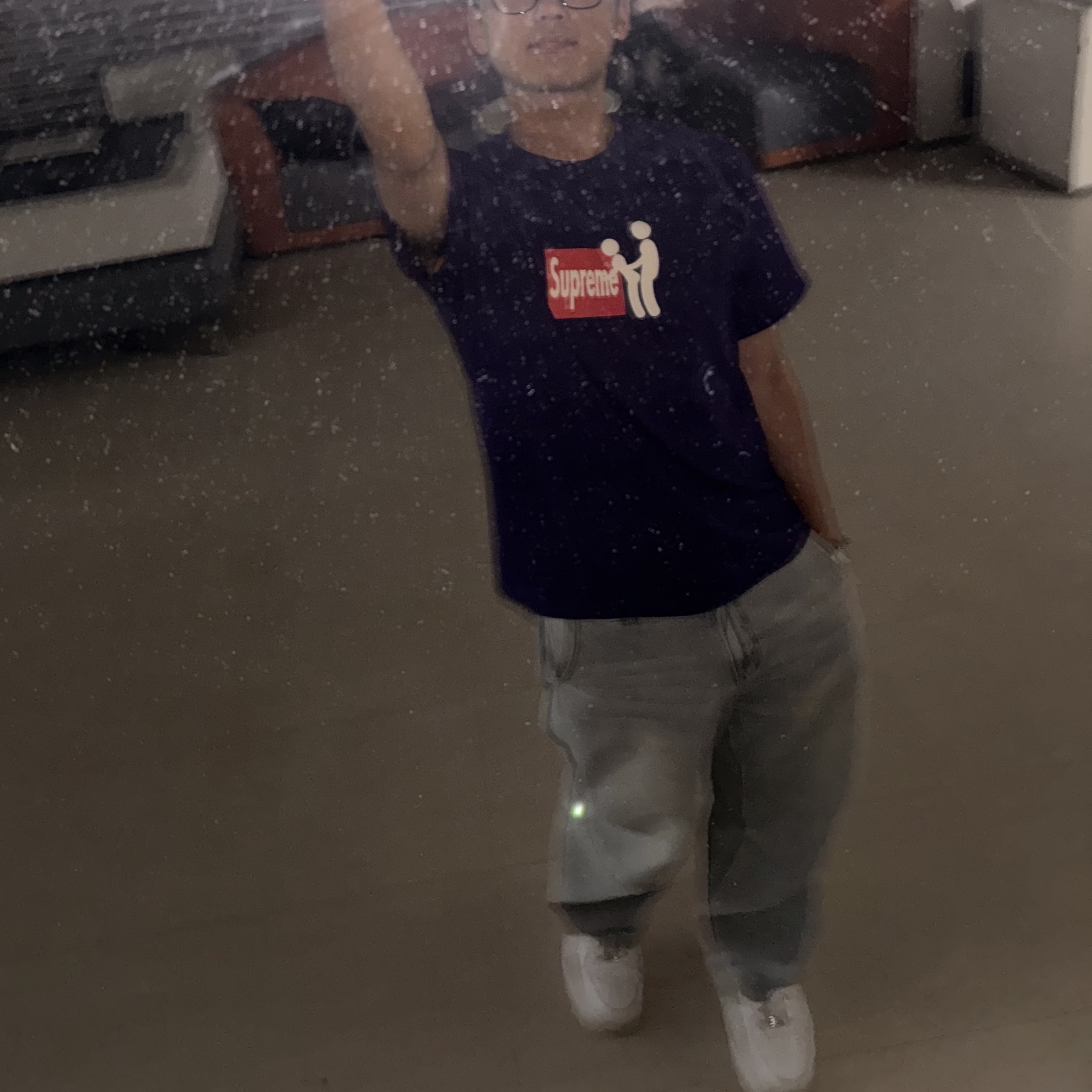Supreme Stick T-Shirt Purple - 25FW, Nike Air Force 1 '07 Low White 착용 스타일 - 2