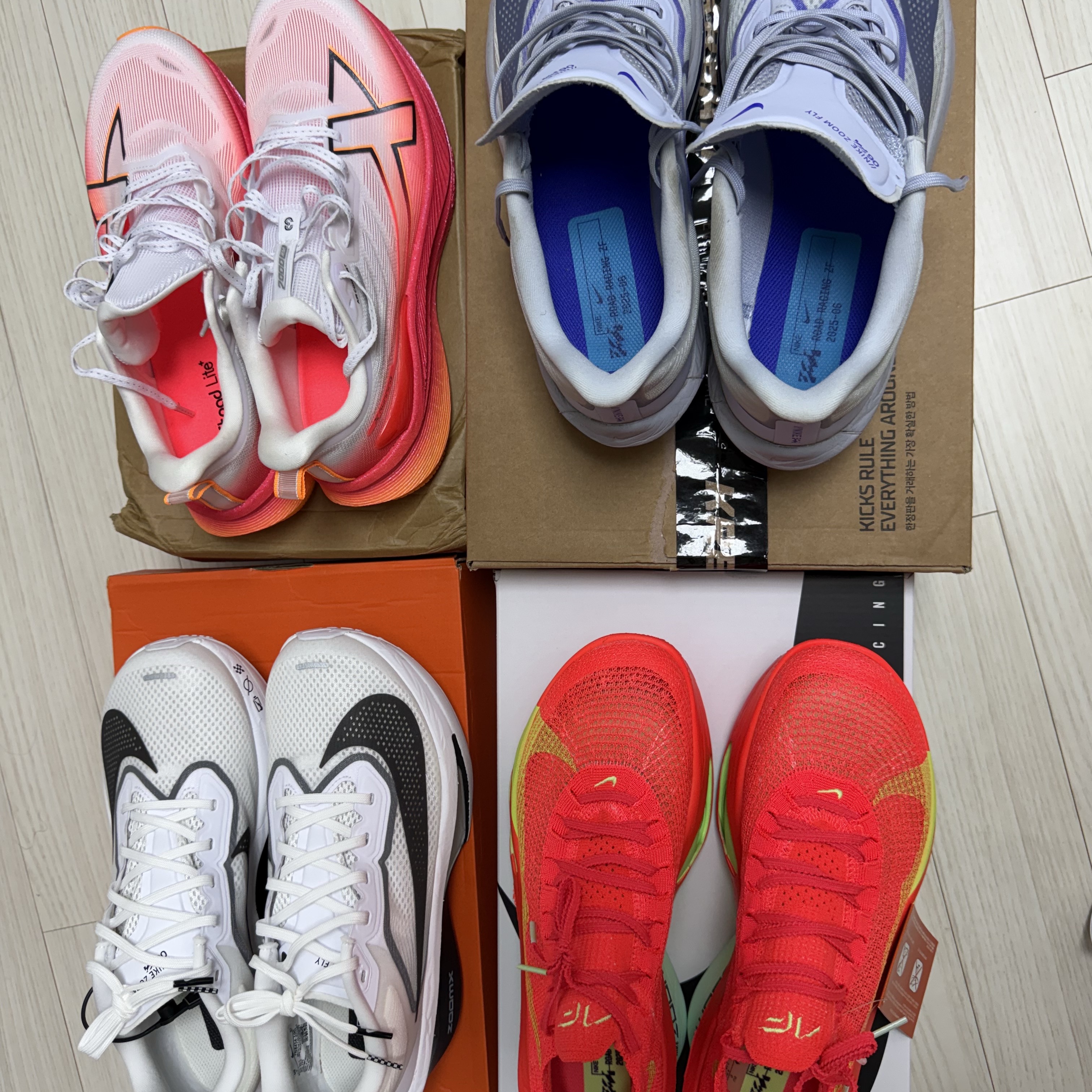 Nike Zoom Fly 6 White Smoke Grey, Nike Air Zoom Alphafly Next% 3 Bright Crimson Lime Blast 착용 스타일