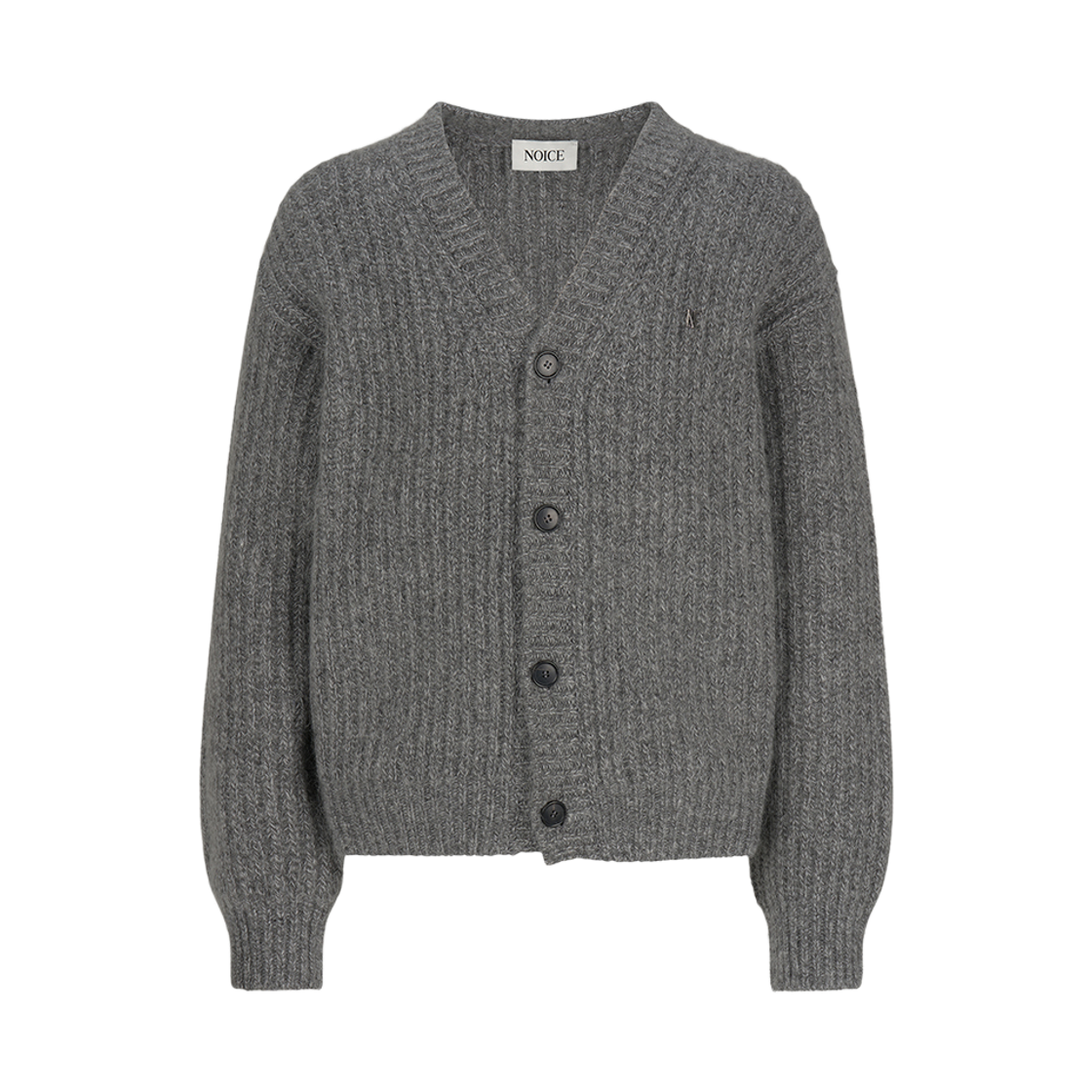 노이스 파인 울 니트 카디건 라이트 그레이