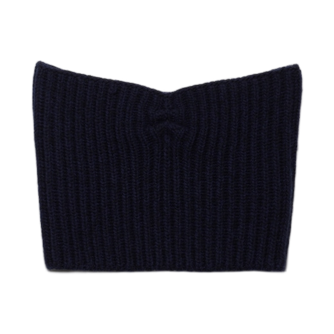 P29B97-18JQ-F0008 (W) Prada Wool and Cashmere Bandeau Top with Pendant Navy