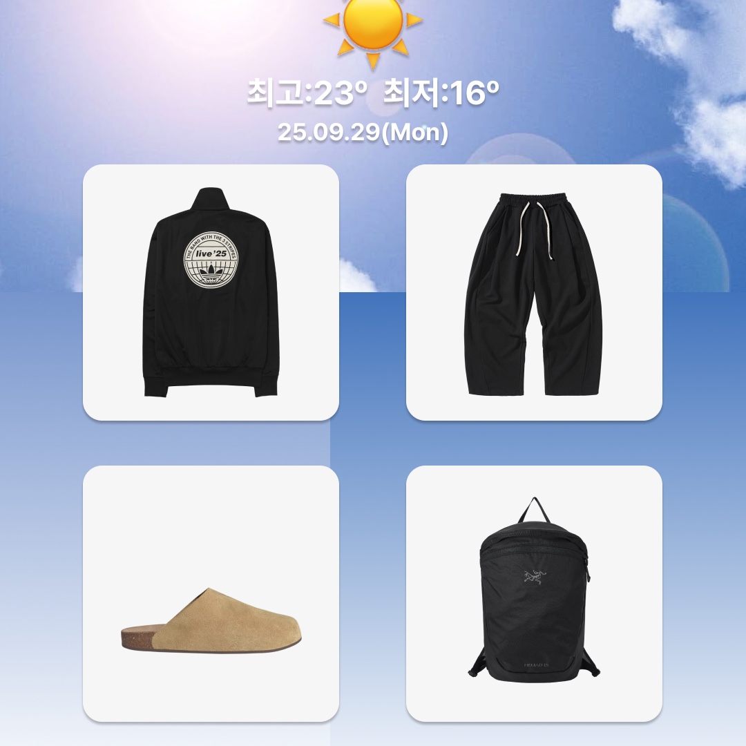 Arc'teryx Squamish Hoody Distortion, Adidas x Oasis Tour Firebird Track Top Black - KR Sizing 착용 스타일 - 2