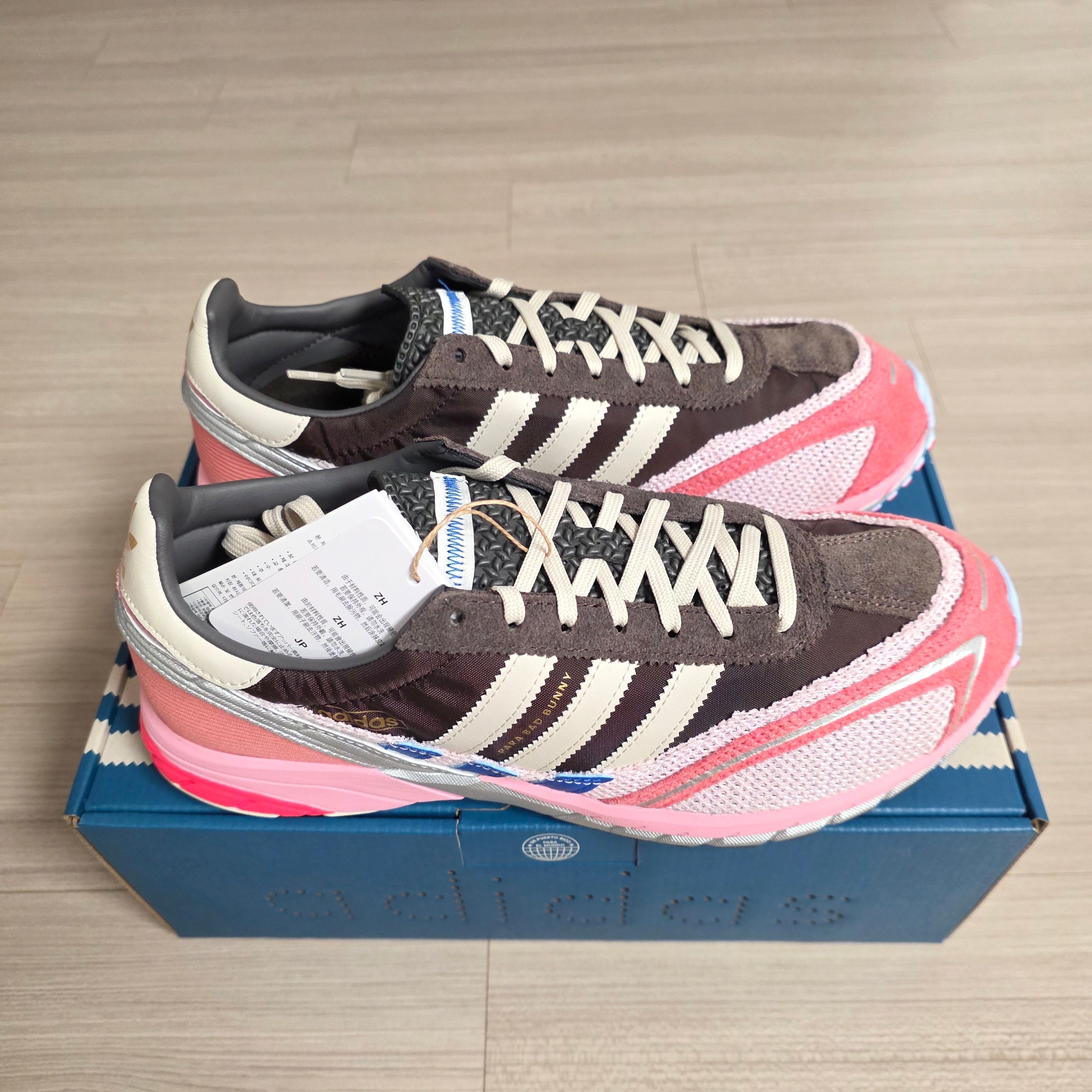 Adidas x Bad Bunny Adizero SL 72 Brown Clear Pink 착용 스타일