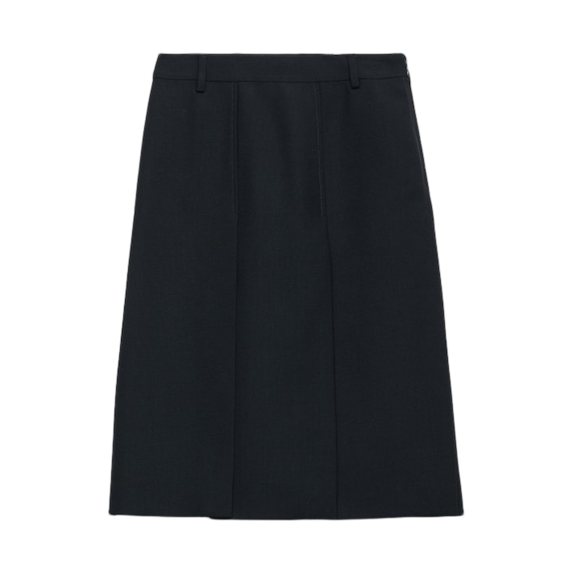 P117Z-17VZ-F0008 (W) Prada Wool Hopsack Skirt Navy