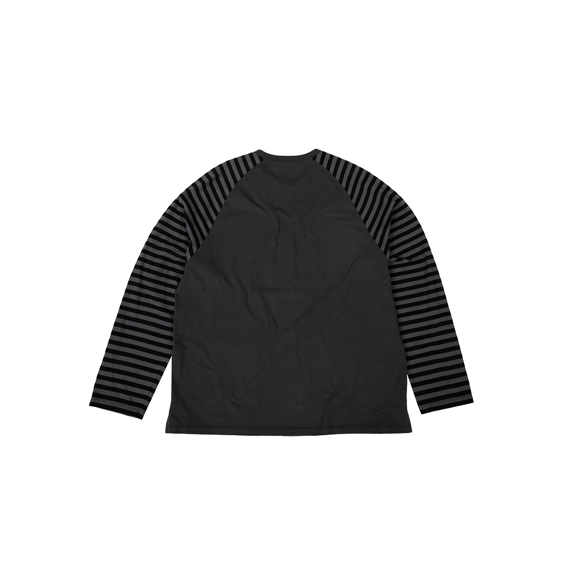 메아 레터링 스트라이프 래글런 탑 다크 그레이(MEA Lettering Striped Raglan Top Dark Grey) - 2