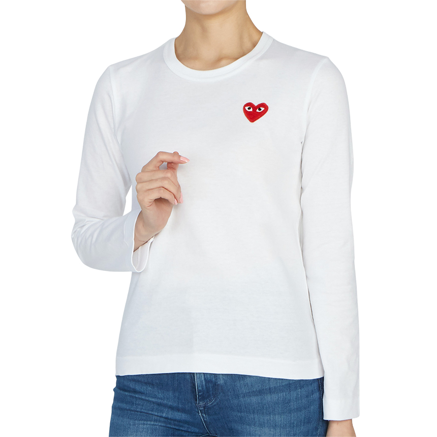 [20% 쿠폰] (W) 플레이 꼼데가르송 롱슬리브 티셔츠 화이트([20% 쿠폰] (W) Play Comme des Garcons LS T-Shirt White) - 6