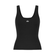 (W) Alo Yoga Ribbed Prosper Tank Black