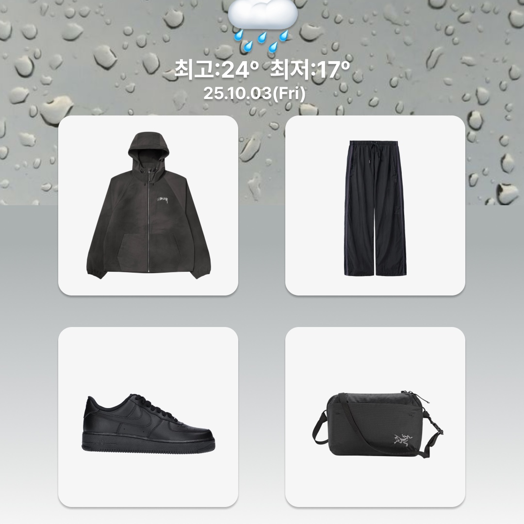 Arc'teryx Squamish Hoody Distortion, Adidas x Oasis Tour Firebird Track Top Black - KR Sizing 착용 스타일 - 6