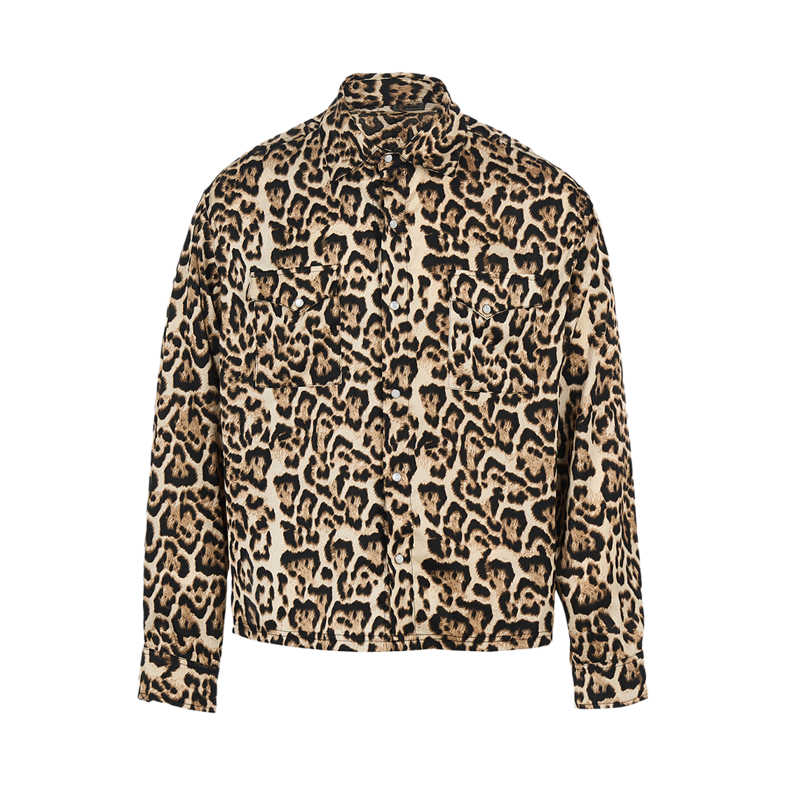 ST-25FW-PO-BW-05 STEEPC Silk Leopard crop shirts